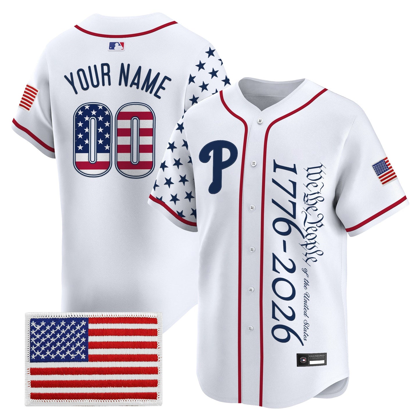 Philadelphia Phillies "America 250 Edition" Vapor Premier Limited Custom Jersey V2 - Stitched