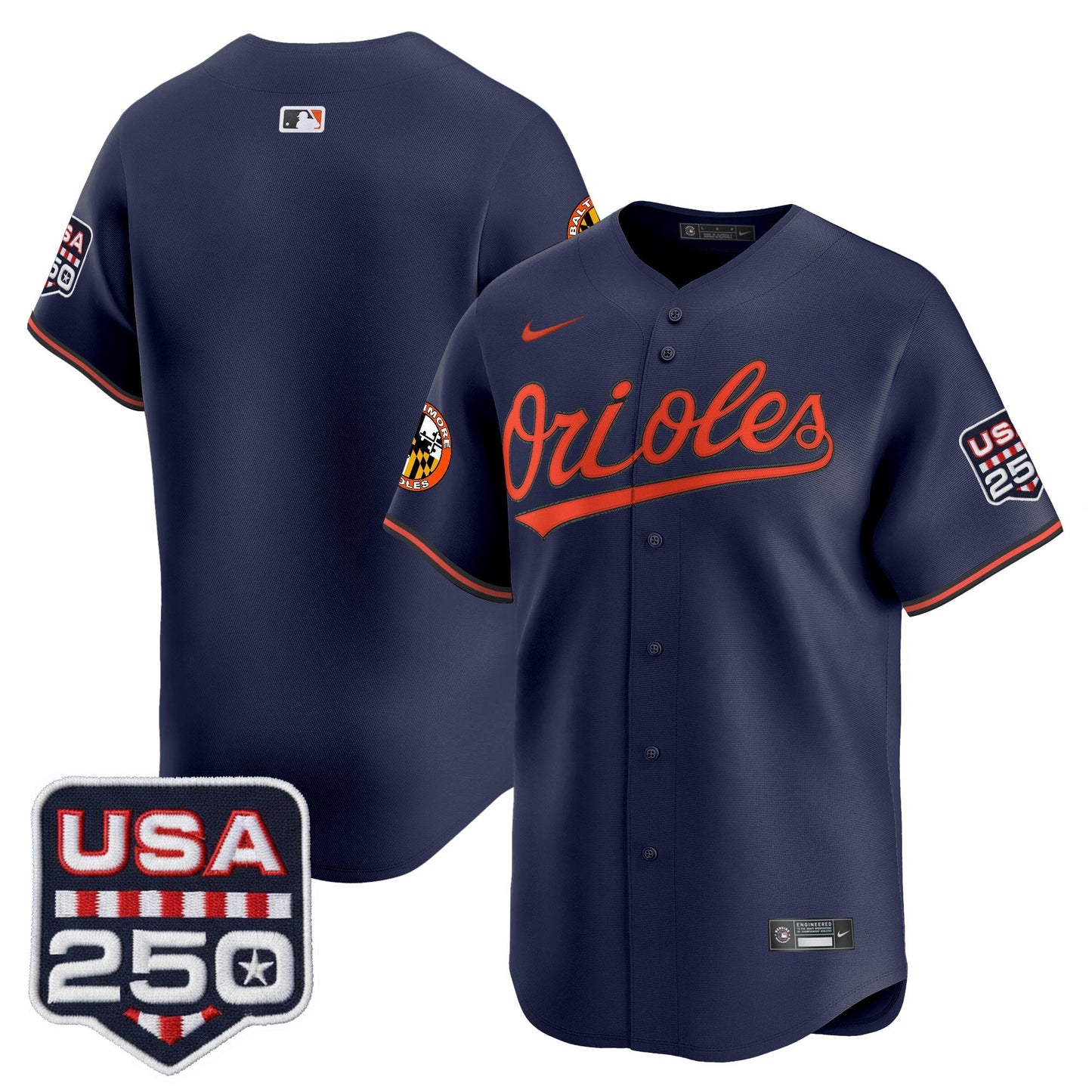 Baltimore Orioles USA 250 Fourth of July Vapor Premier Limited Jersey - All Stitched