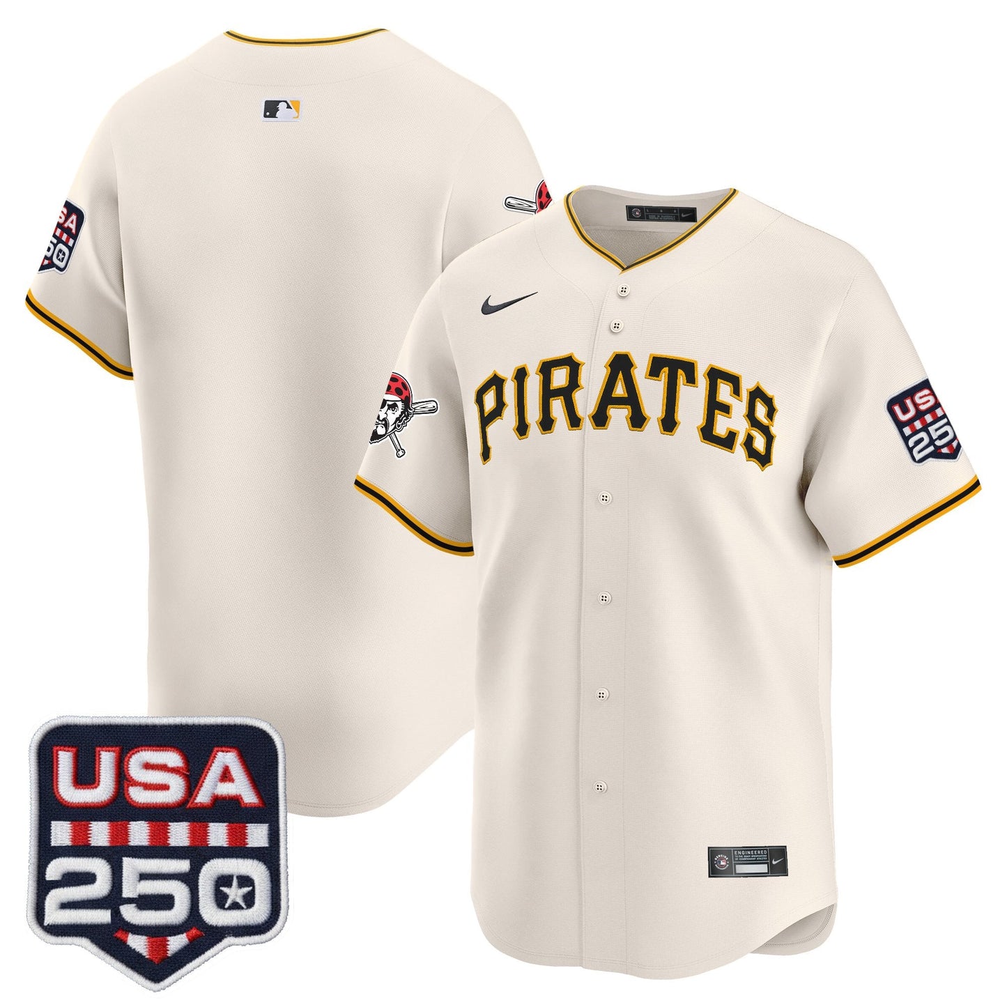 Pittsburgh Pirates USA 250 Fourth of July Vapor Premier Limited Jersey - All Stitched