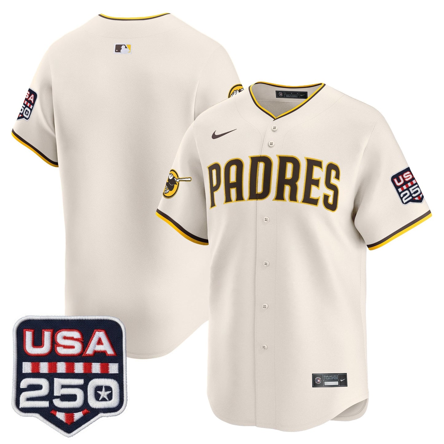 San Diego Padres USA 250 Fourth of July Vapor Premier Limited Jersey - All Stitched