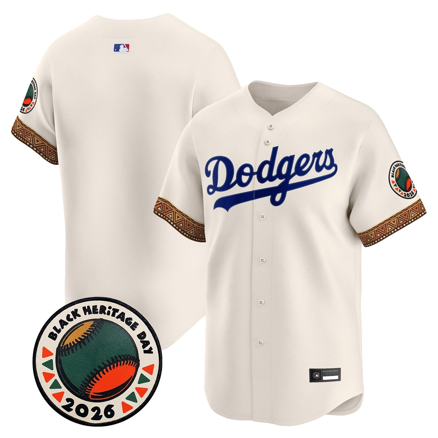 Los Angeles Dodgers 2026 Black Heritage Day Vapor Premier Limited Jersey - Stitched