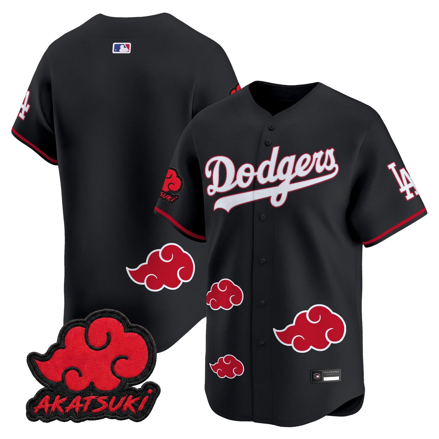 Los Angeles Dodgers x Naruto Akatsuki Edition Vapor Premier Limited Jersey - Stitched