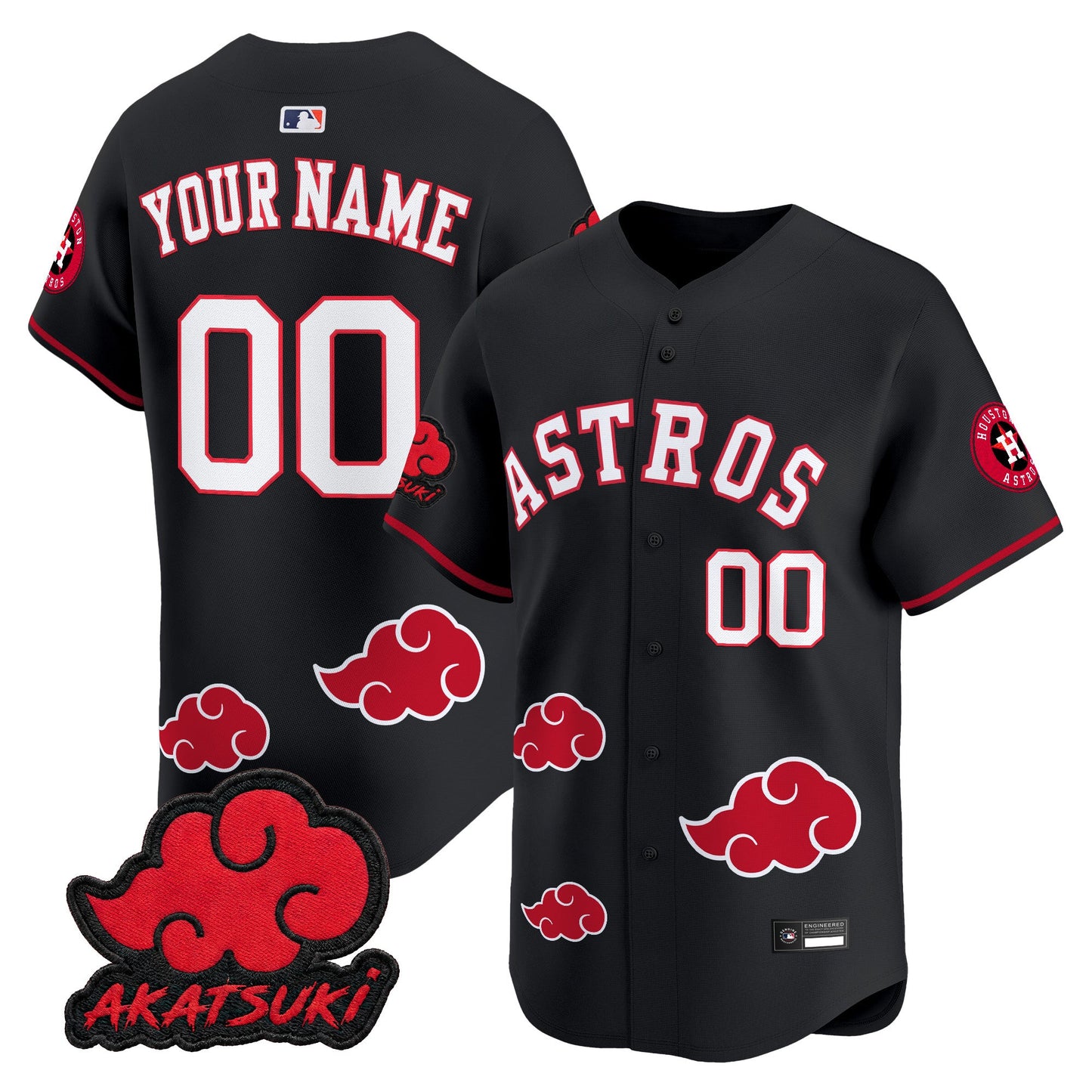 Houston Astros x Naruto Akatsuki Edition Vapor Premier Limited Custom Jersey - Stitched