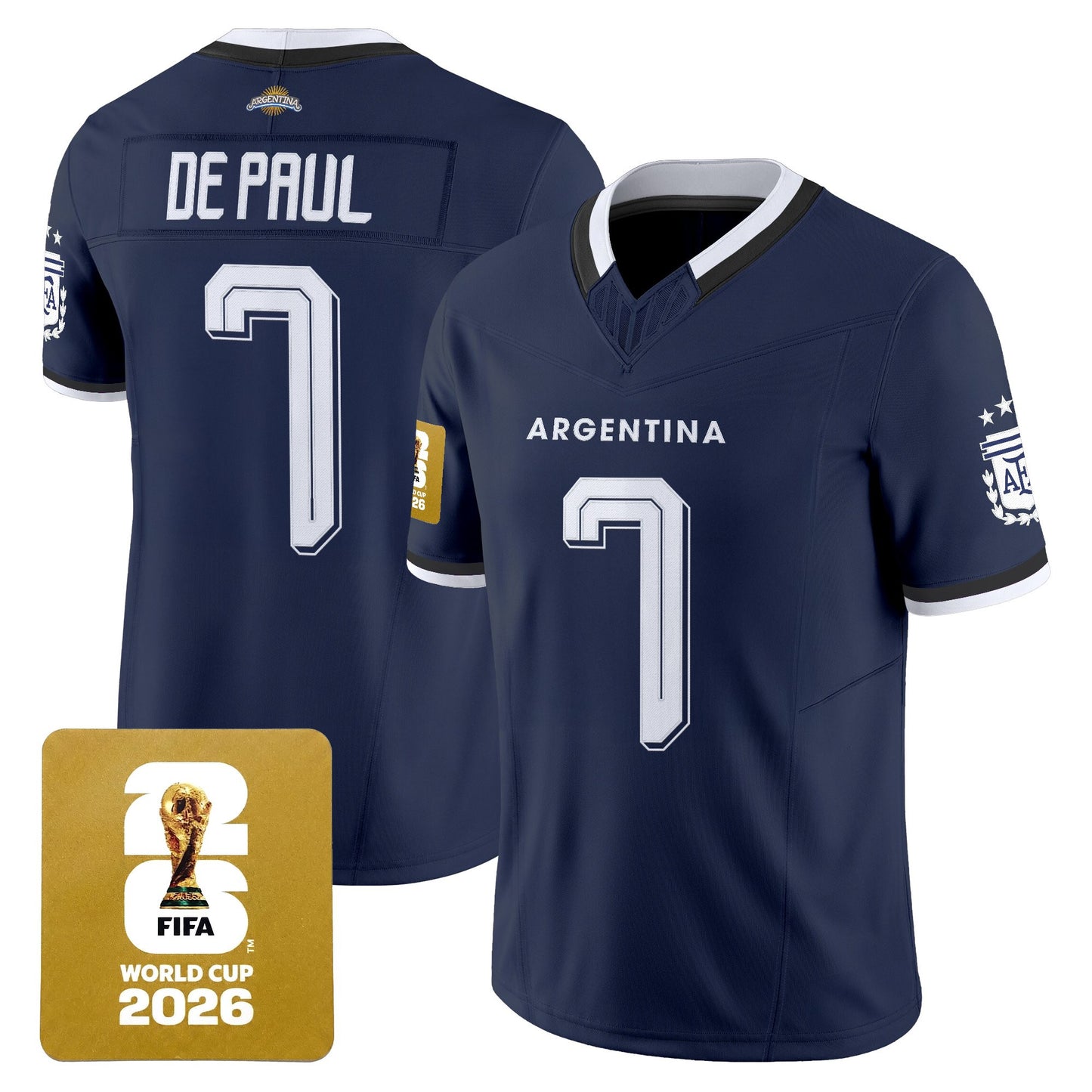 Argentina 2026 World Cup Vapor Football Jersey - All Stitched