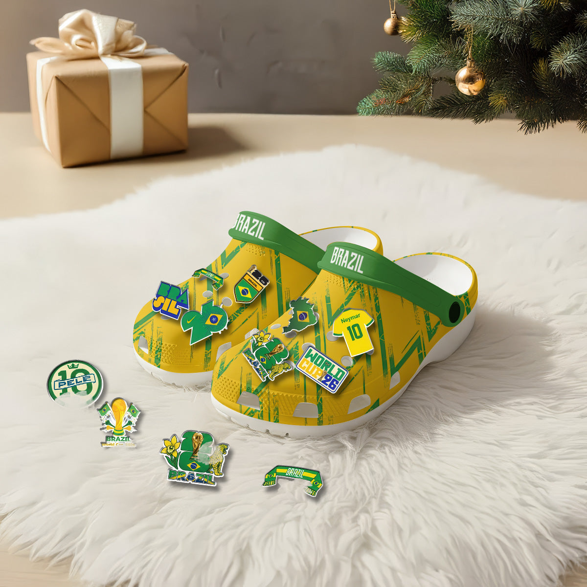 Brazil Clogs WC2026 Yellow - Charms Gift Set-NQD