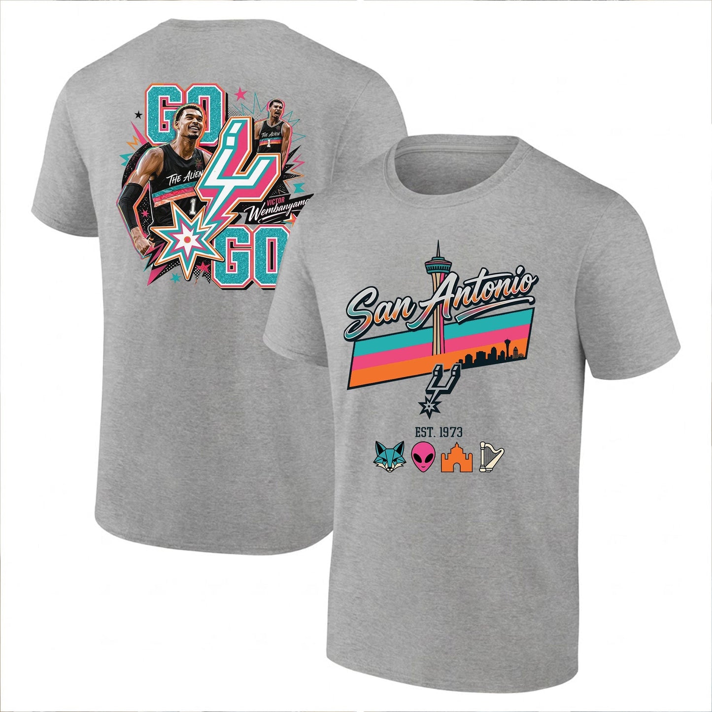 SAS 2026 NBA Victor Wembanyama Printed T-Shirt-NQD