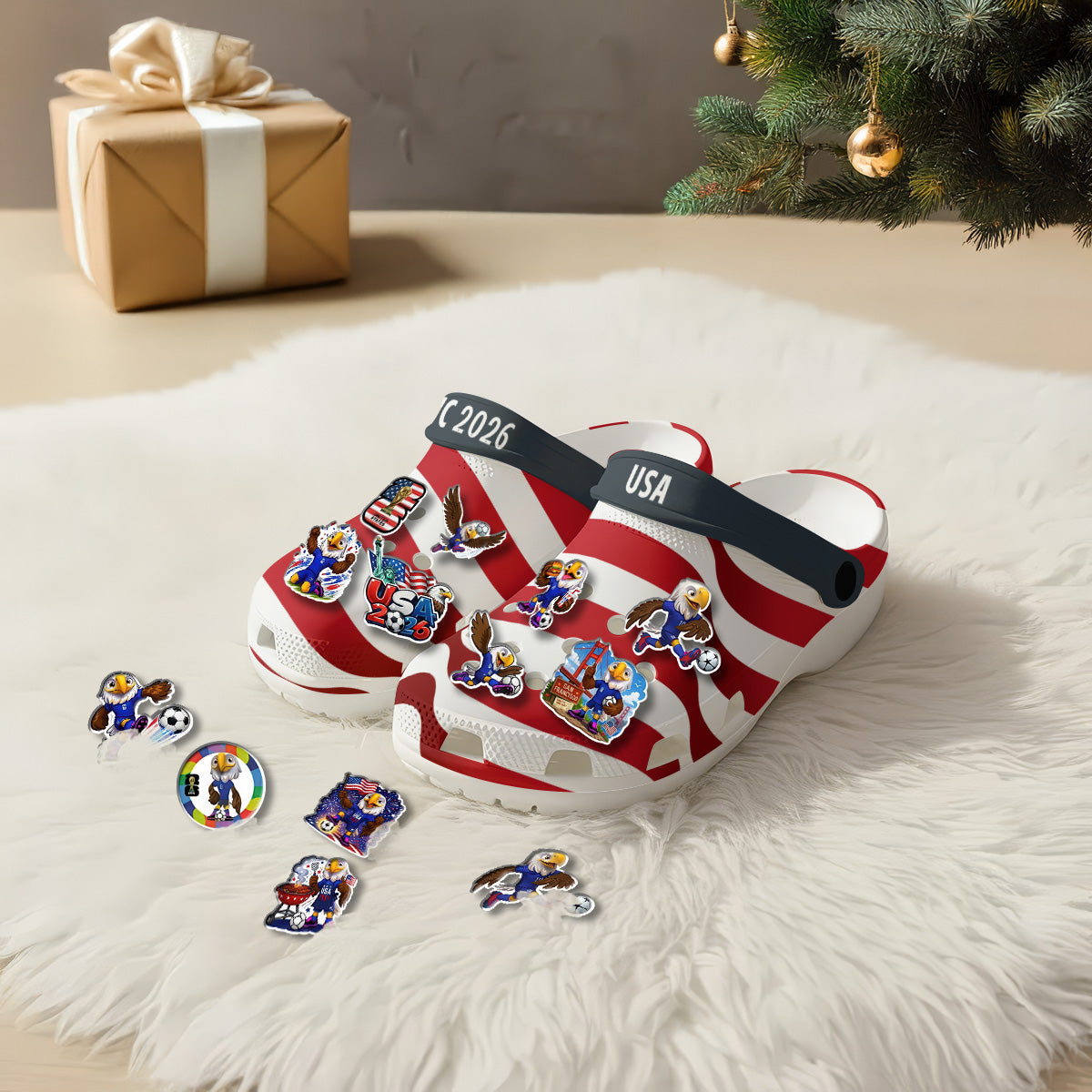 USMNT Clogs WC2026 Red White - Charms Gift Set-NQD