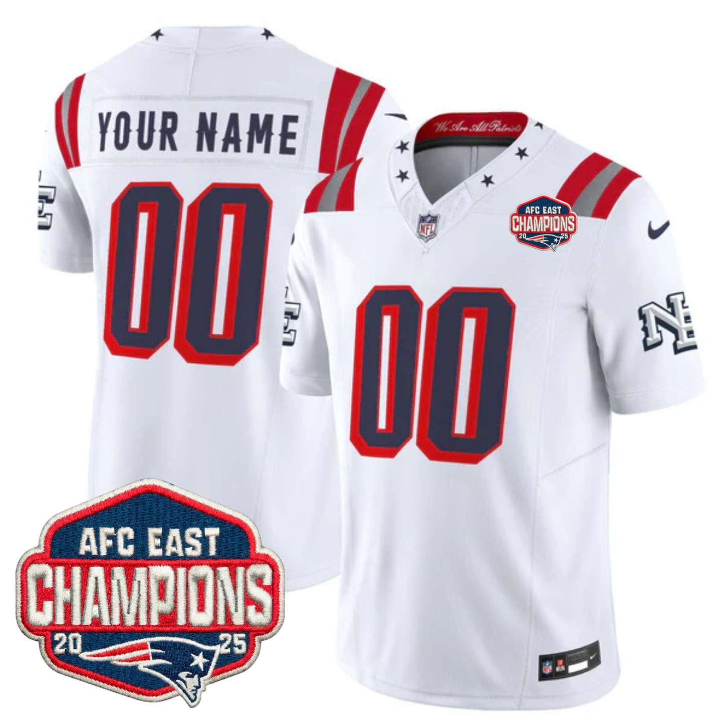NE 2025 "Rivalries" AFC East Champions Vapor Limited Custom Jersey - Stitched-NQD