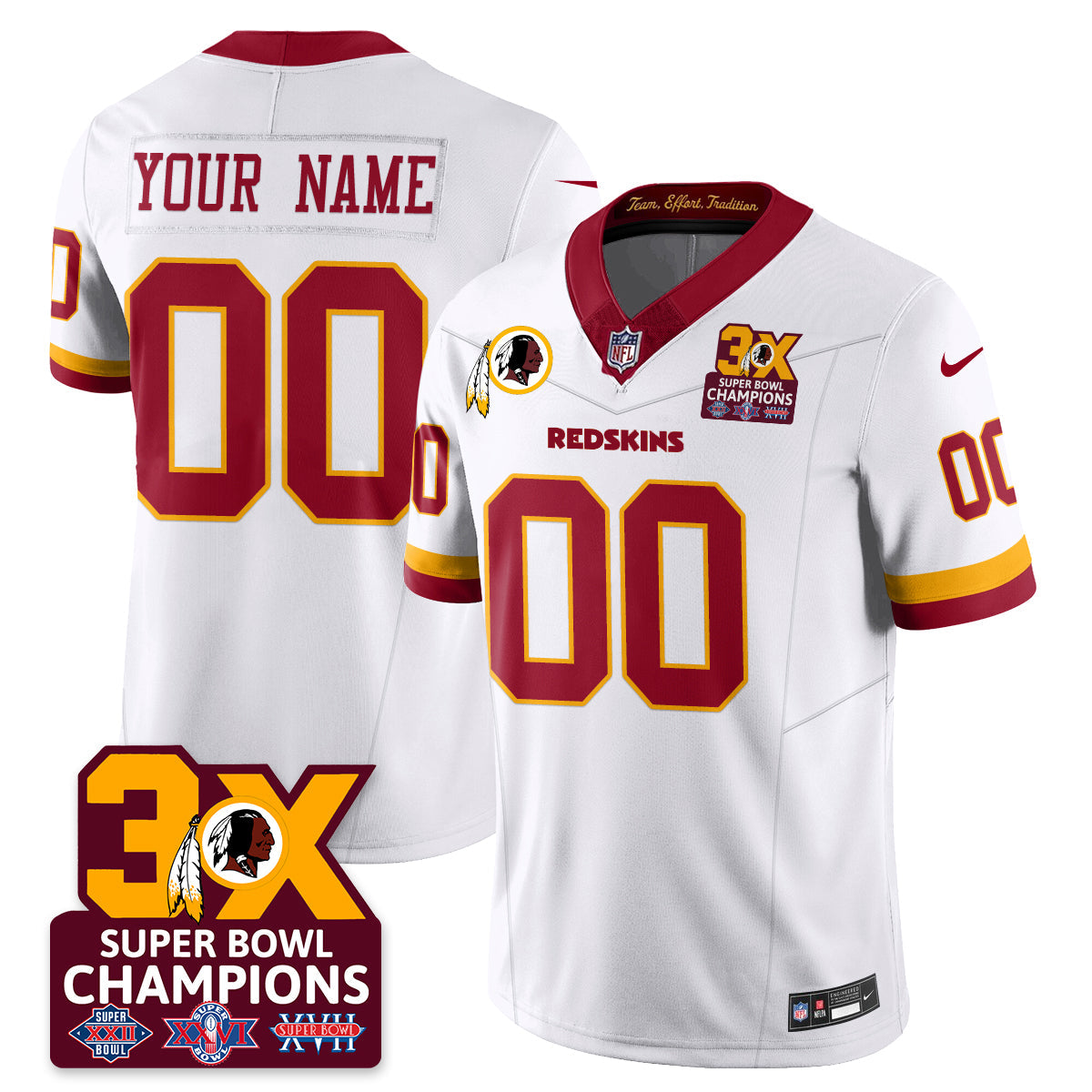 WAS 3-Time Champions Patch Vapor Limited Jersey - Stitched-NQD