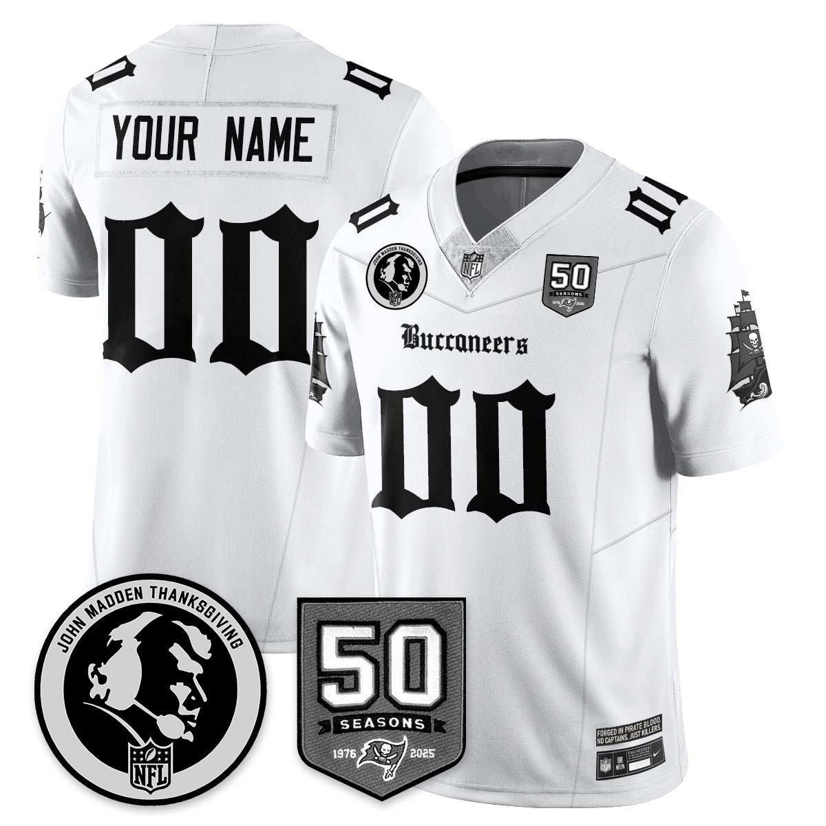 TB Gothic Vapor Limited Jersey - John Madden Patch - Stitched-NQD