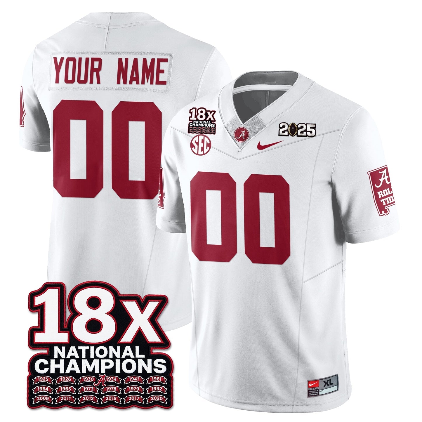 BAMA 18x-Time National Champions Vapor Limited Football Jersey - Stitched-NQD