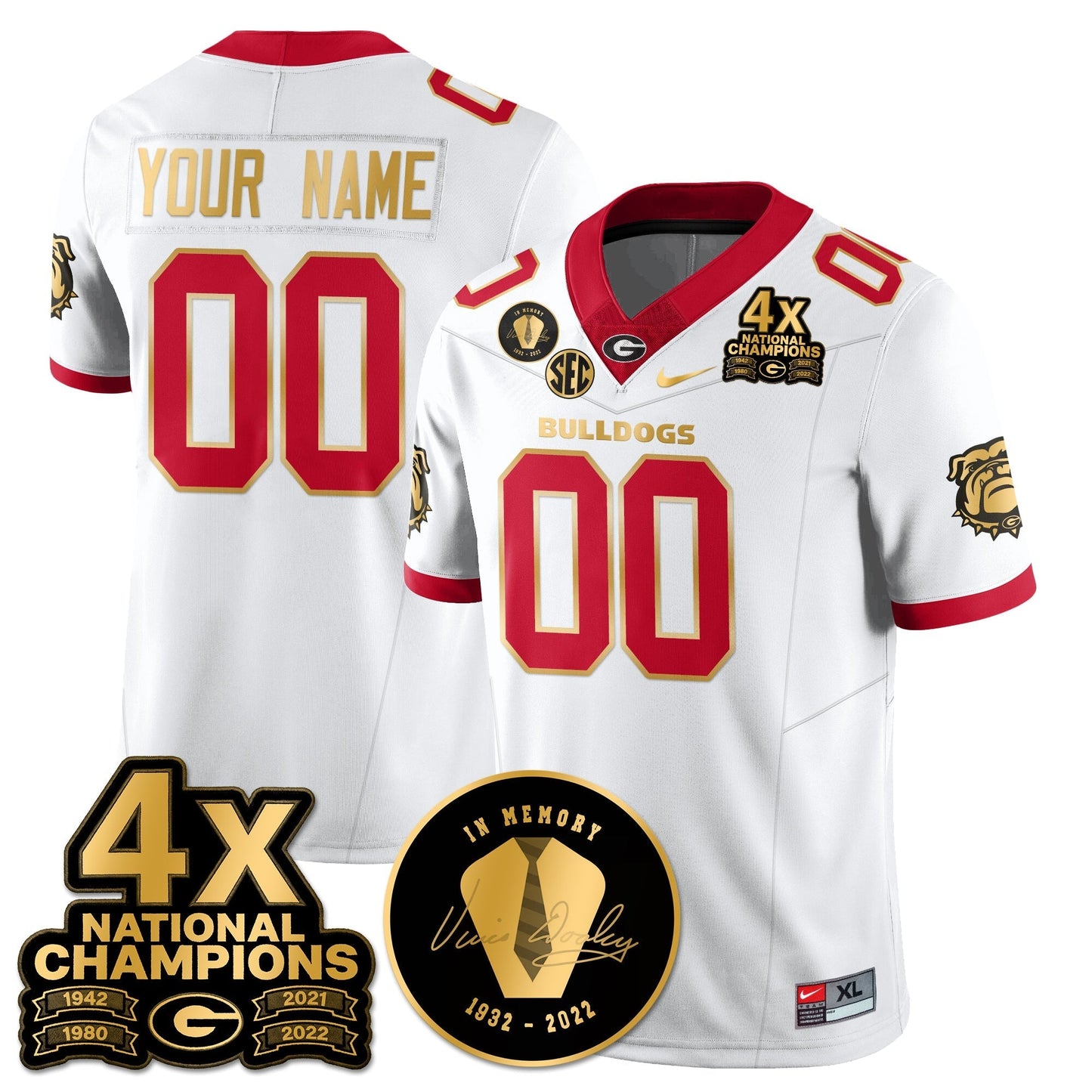 UGA 4x-Time National Champions Vapor Limited Jersey - Stitched-NQD