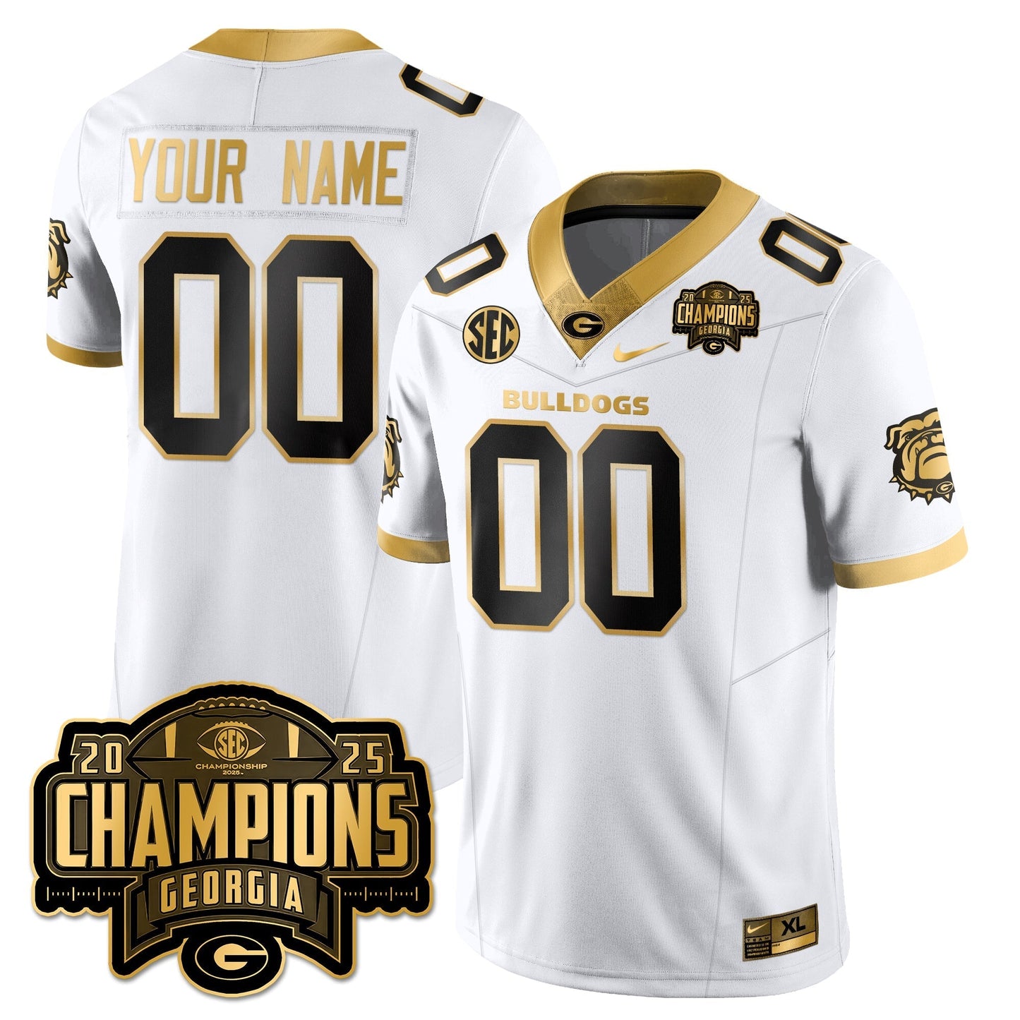 UGA Vapor Limited Gold Jersey - SEC Football Champions - Stitched-NQD