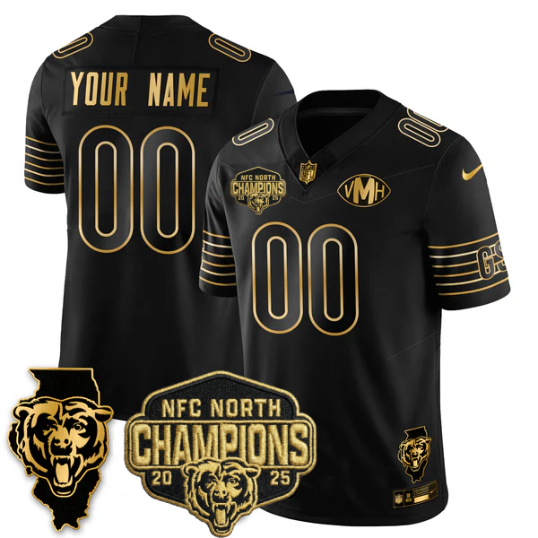 Custom CHI 2025 NFC North Champions Patch Jersey V2 - Stitched-NQD