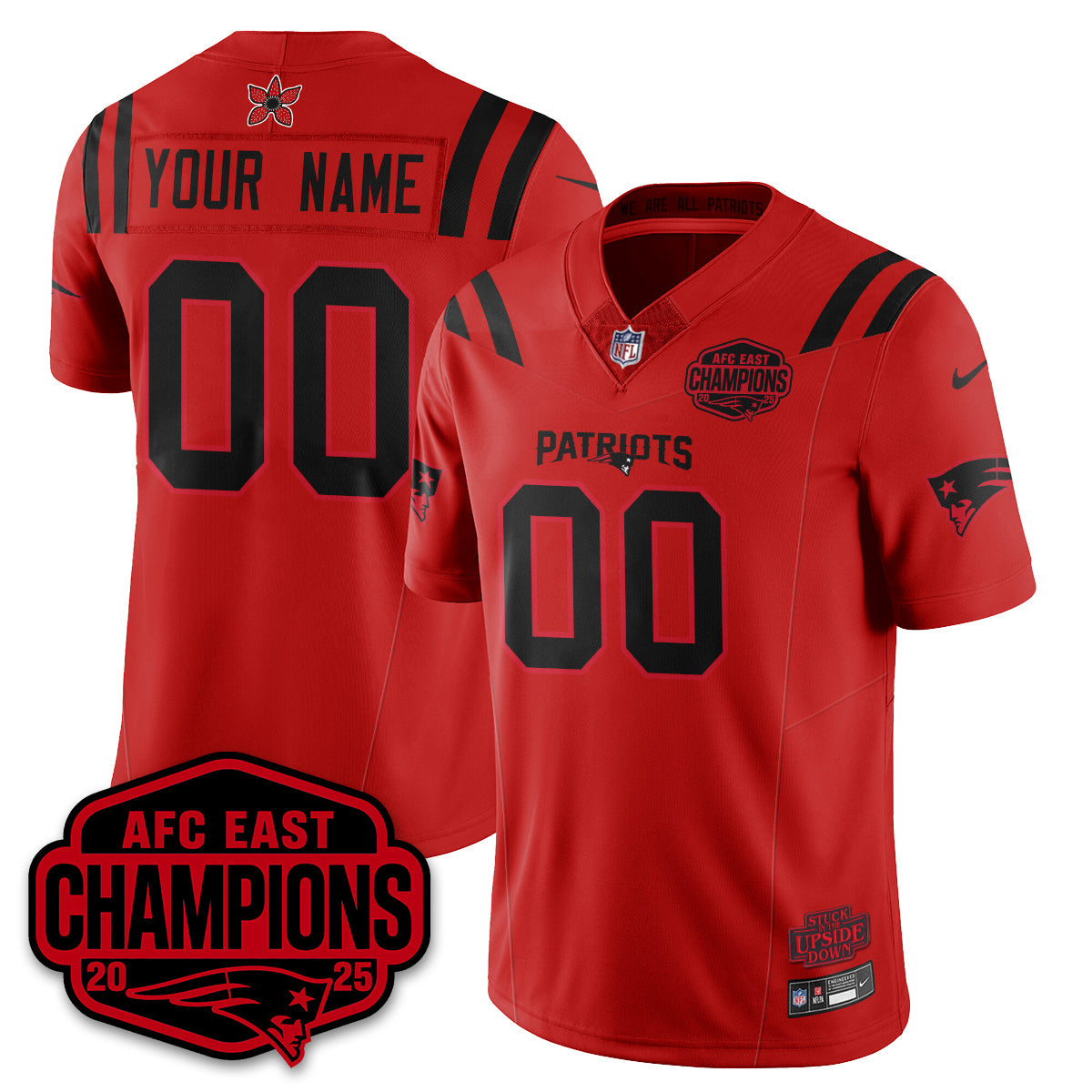 NE 'Stranger Things' AFC East Division Champions Vapor Limited Jersey - Stitched-NQD