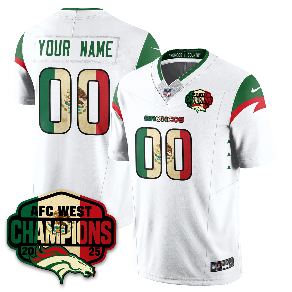 Custom DEN Mexico AFC West Division Champions Vapor Limited Jersey - Stitched-NQD