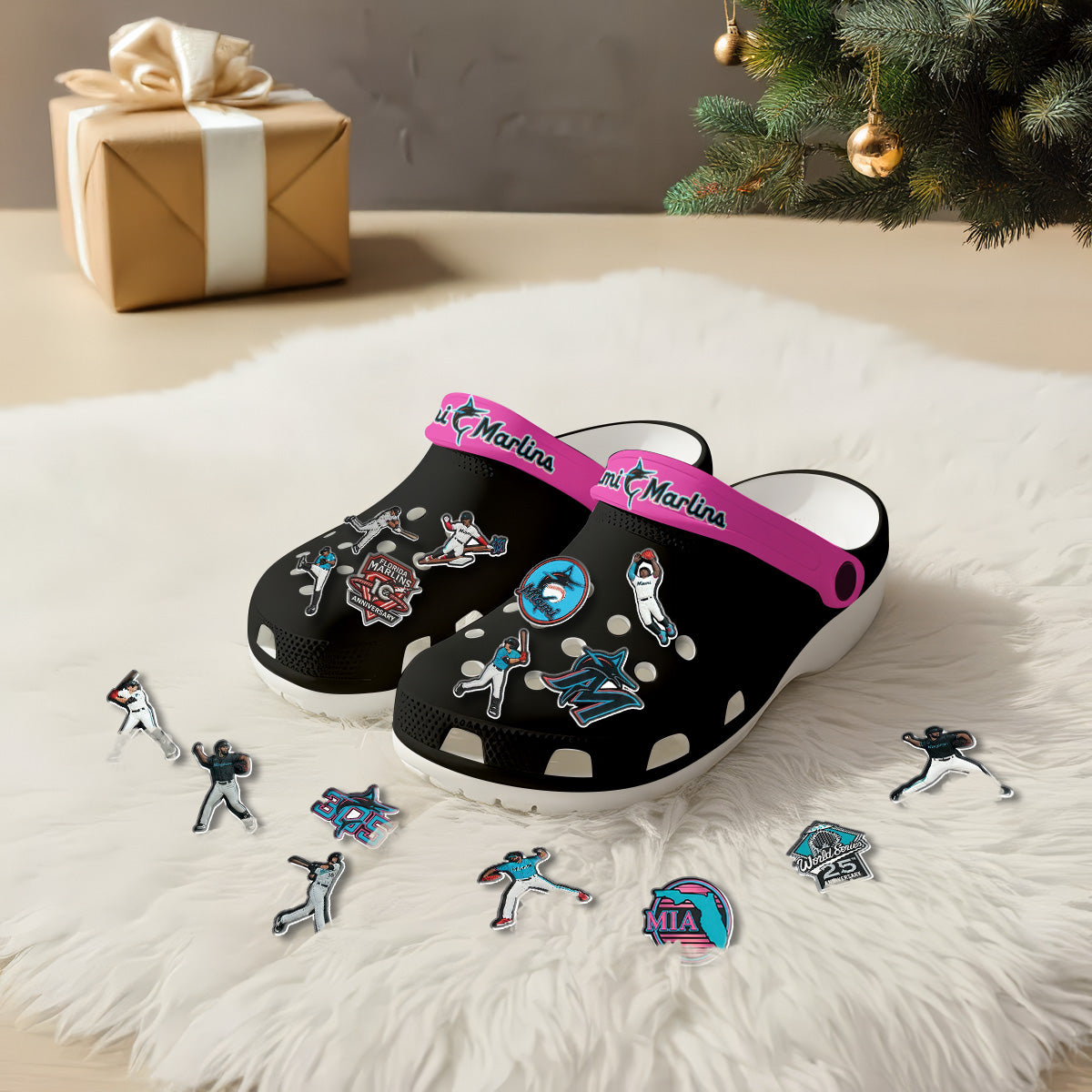 MIA 2026 Black Pink clogs - Charms Gift Set-NQD