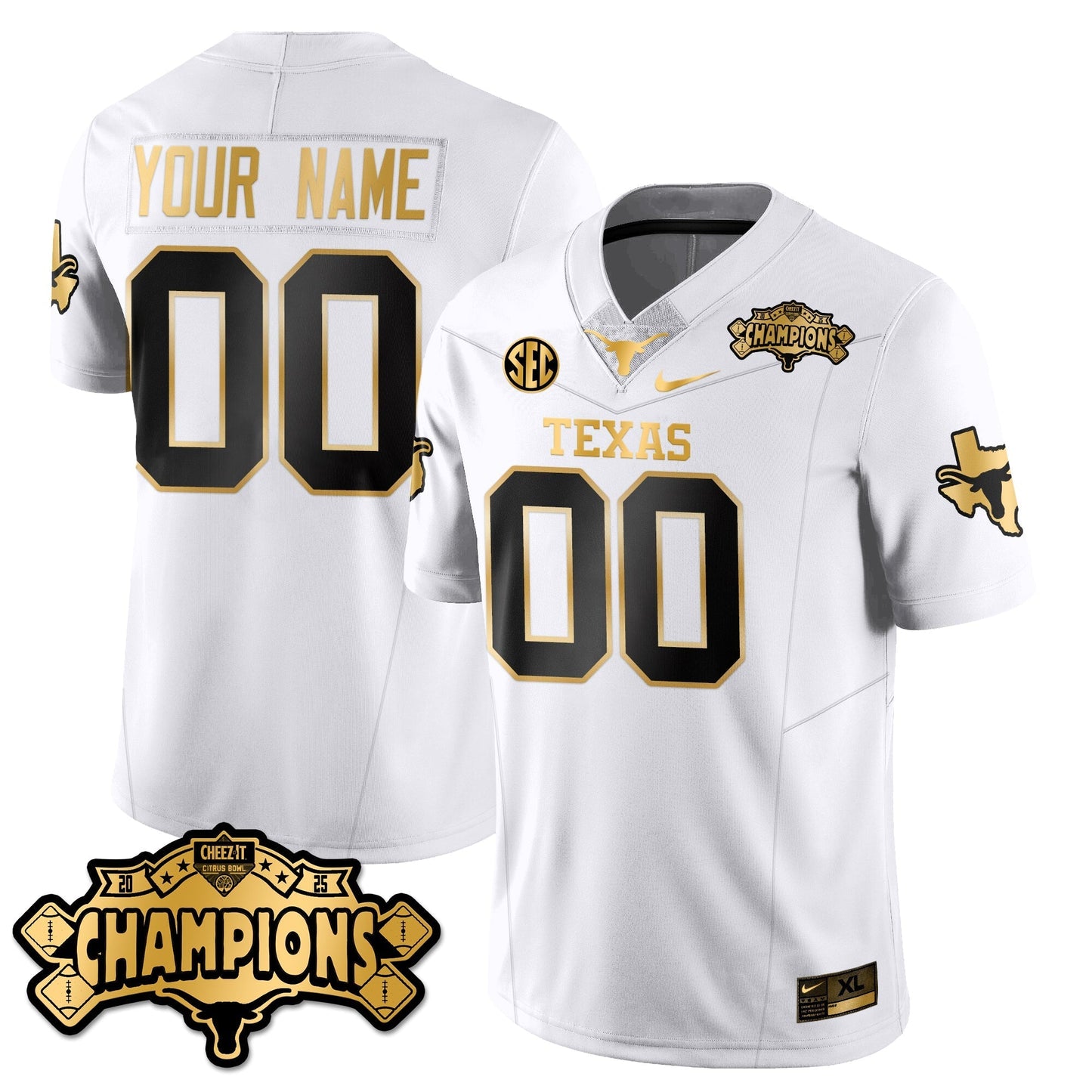 TEX Football Vapor Limited Gold Jersey - Citrus Bowl Champions - Stitched-NQD