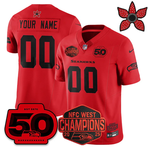 Custom SEA 'Stranger Things Edition' 2026 NFC West Champions Jersey - Stitched-NQD