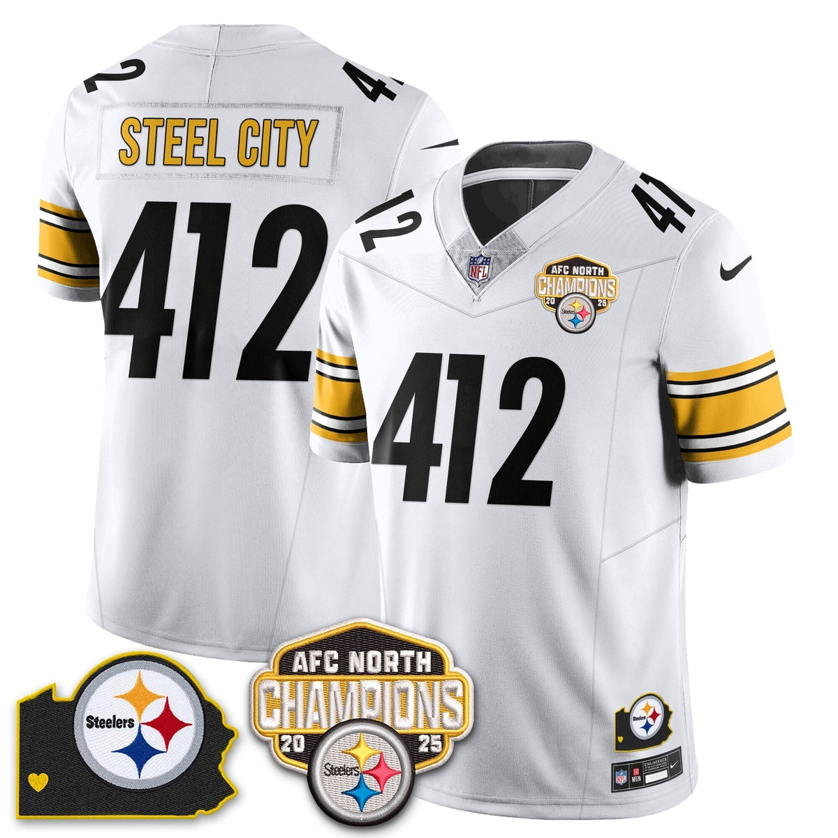 PIT AFC North Division Champions Vapor Limited Gold Jersey N2 - Stitched-NQD