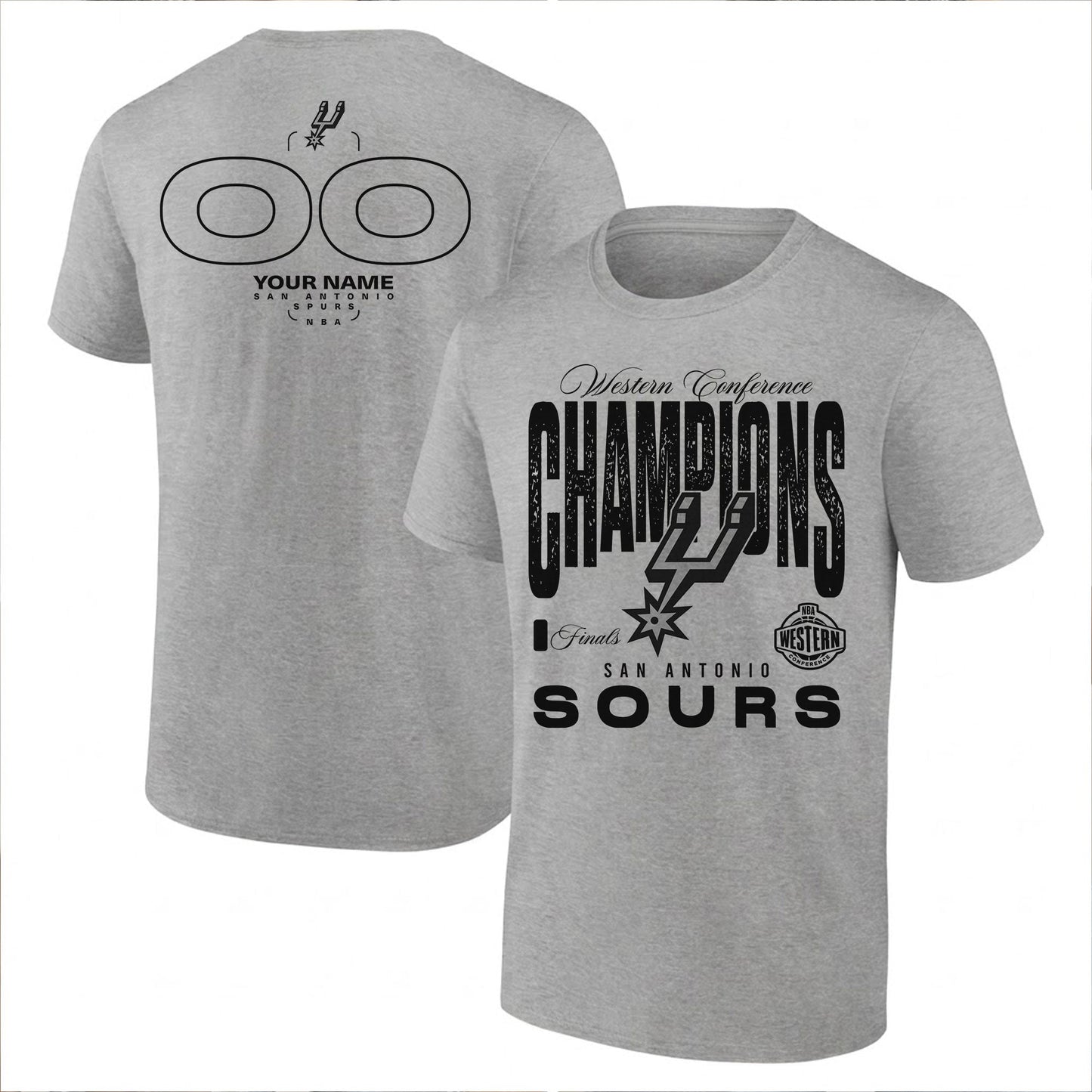 SAS 2026 NBA Western Conference Champions Custom Printed T-Shirt-NQD