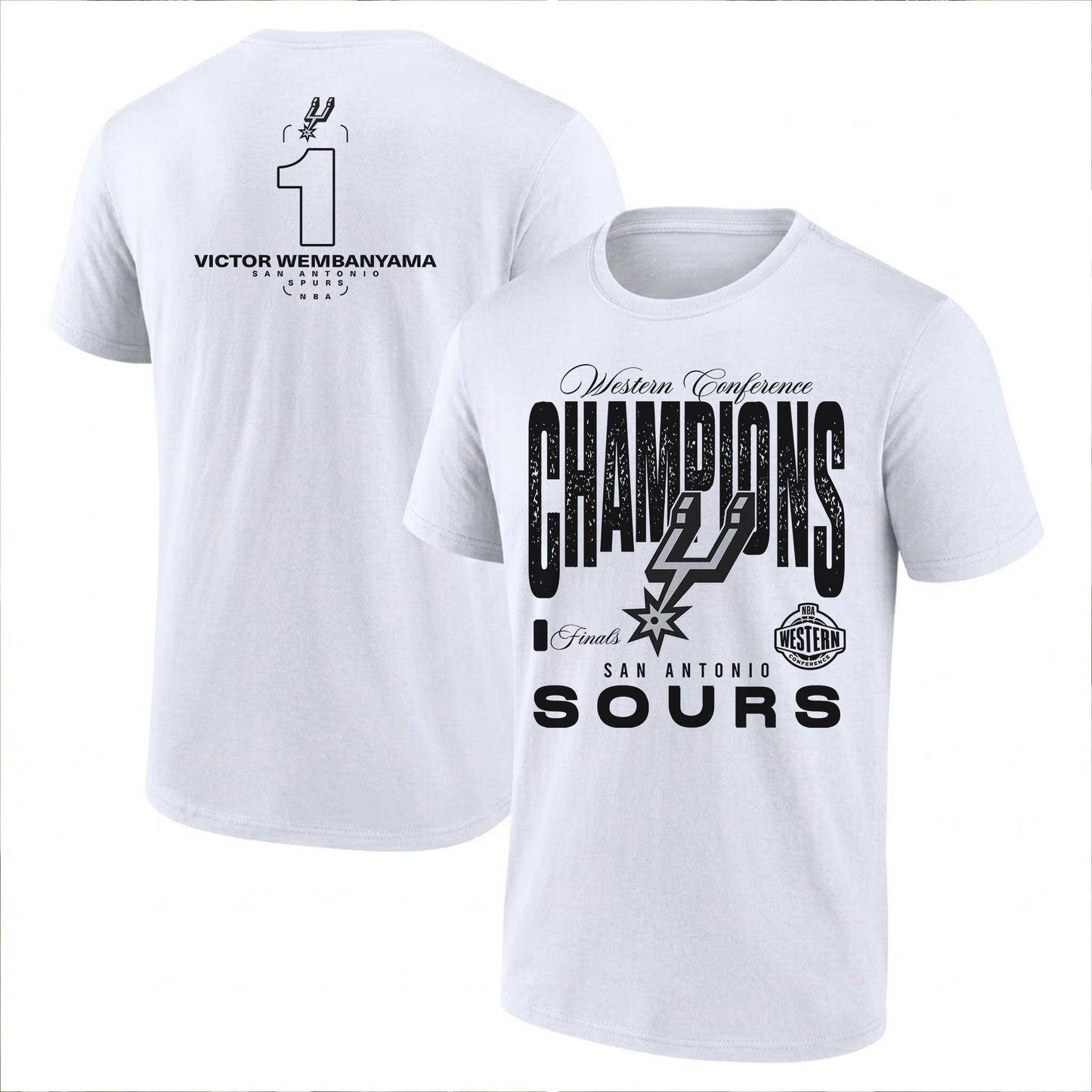SAS 2026 NBA Western Conference Champions Printed T-Shirt-NQD