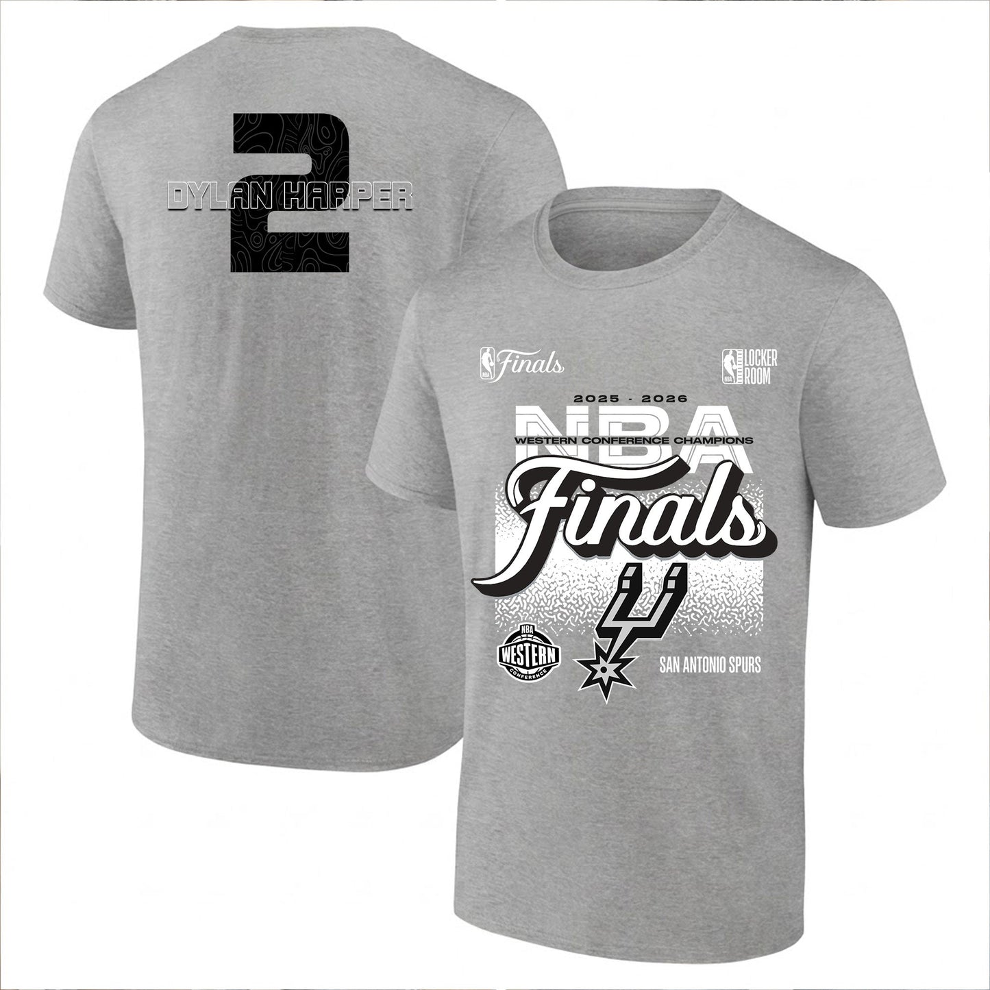 SAS 2026 NBA Western Conference Champions Printed T-Shirt V3-NQD