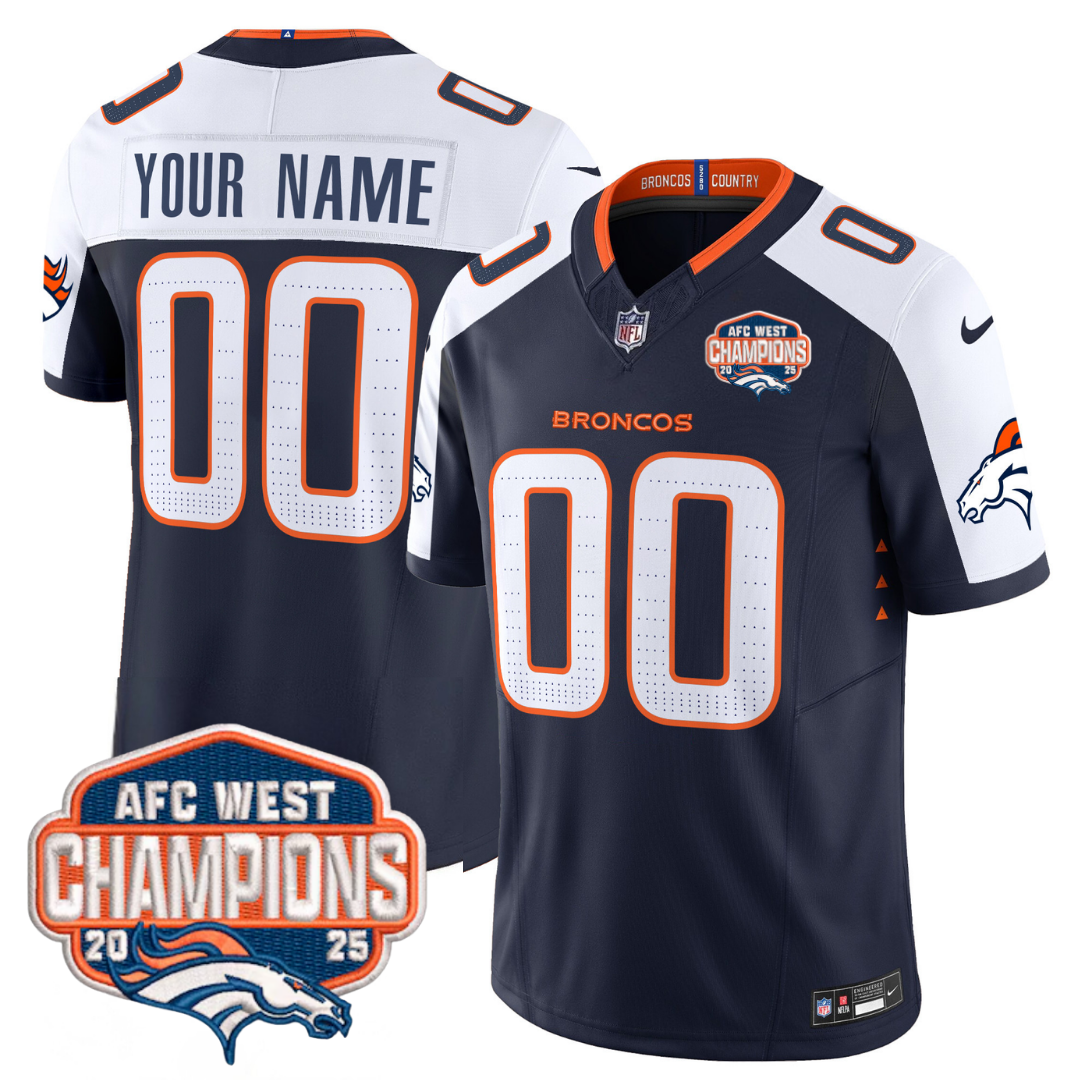 Custom DEN AFC West Champions Patch Vapor Limited Jersey V2 - Stitched-NQD