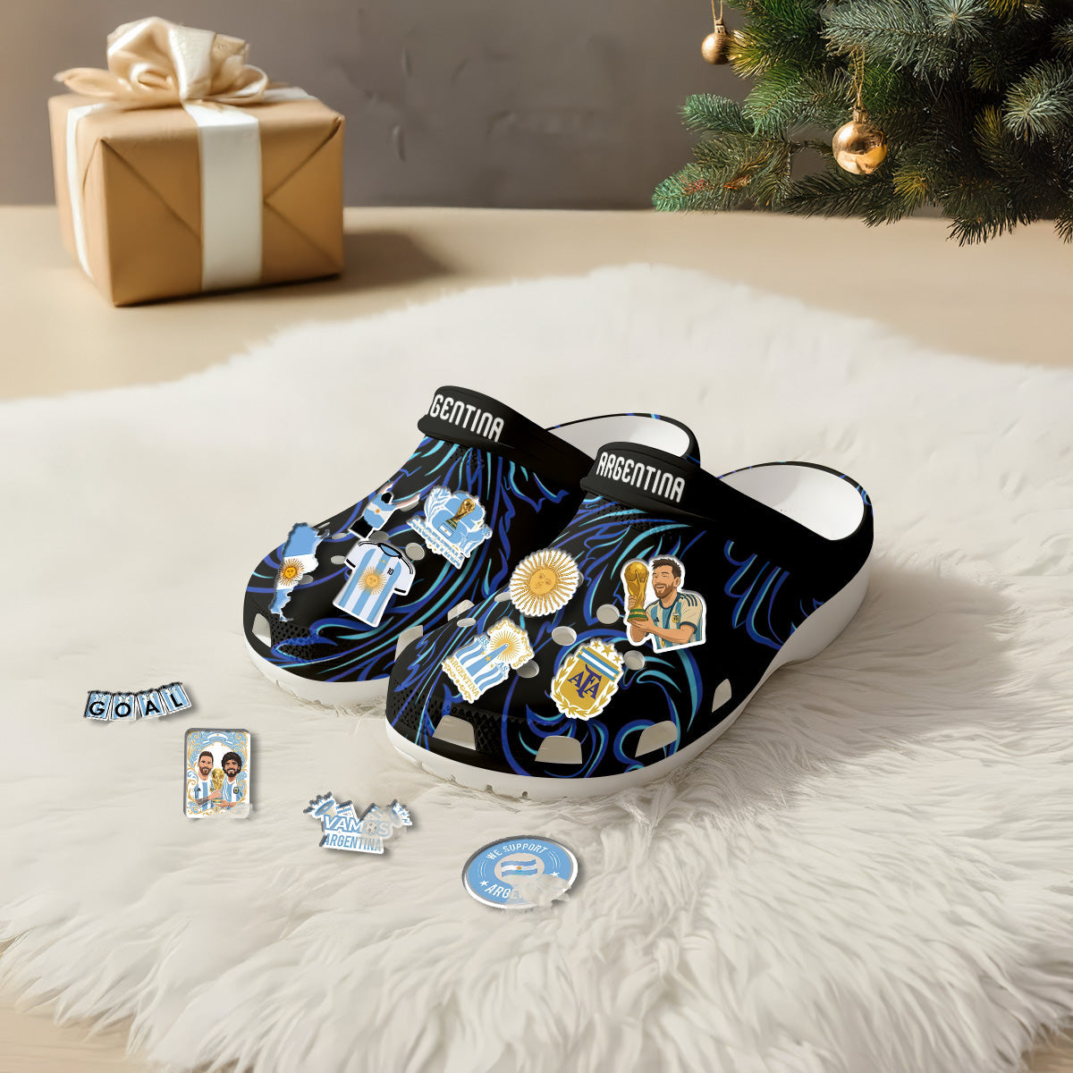 Argentina Clogs WC2026 Black - Charms Gift Set-NQD