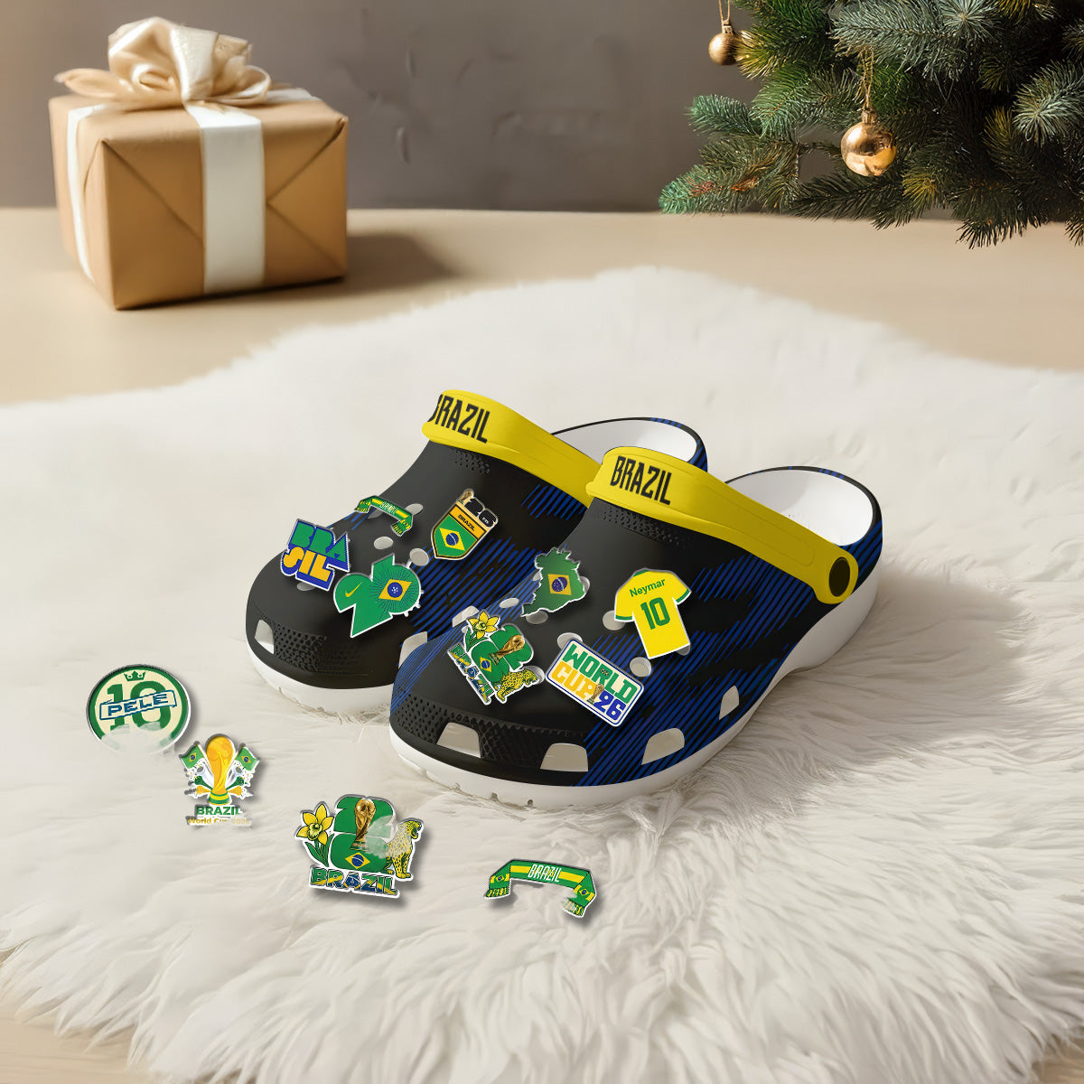 Brazil Clogs WC2026 Black - Charms Gift Set-NQD