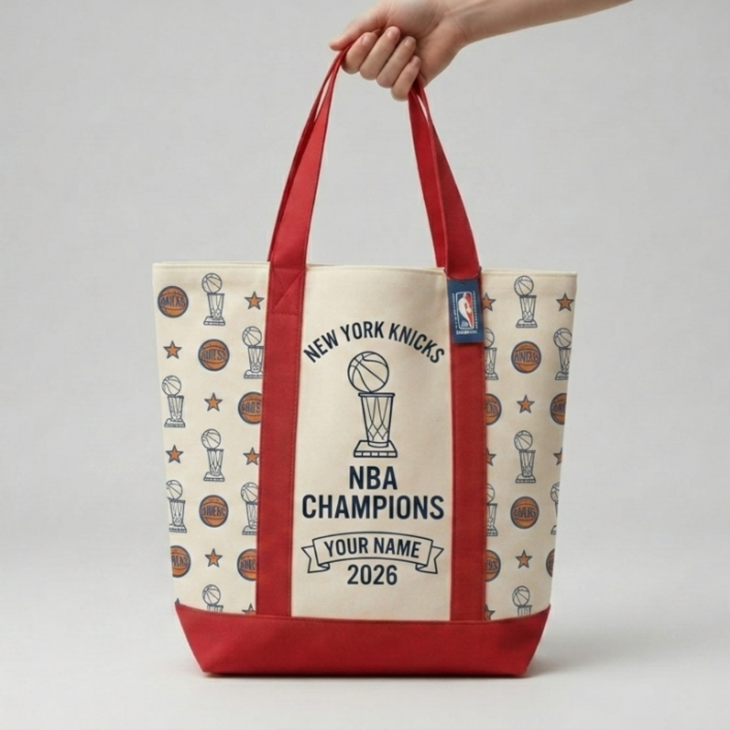 NYK 2026 Basketball Champions Custom Printed Canvas Tote Bag V2-NQD
