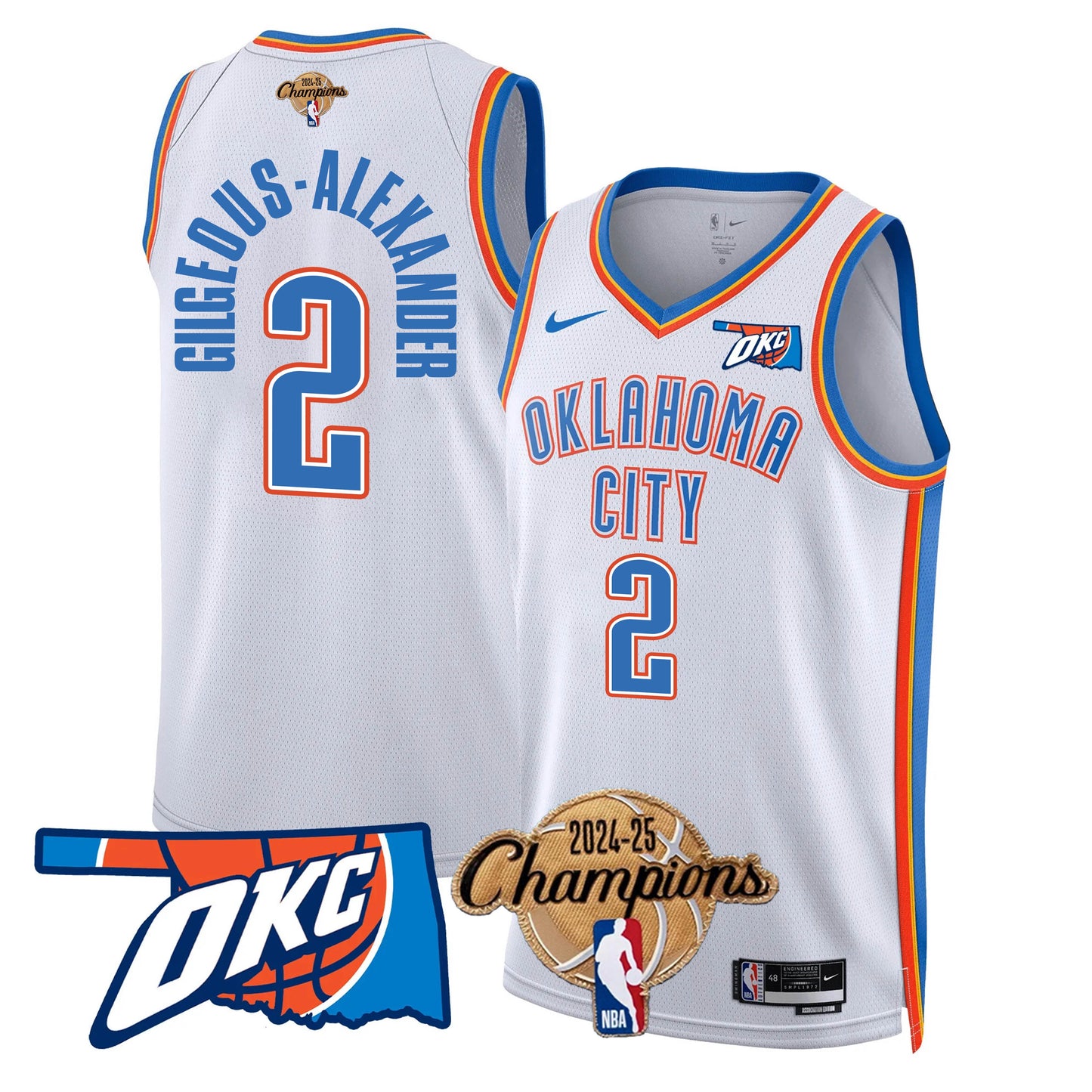 OKC 2024-25 Champions Jersey - Stitched-NQD