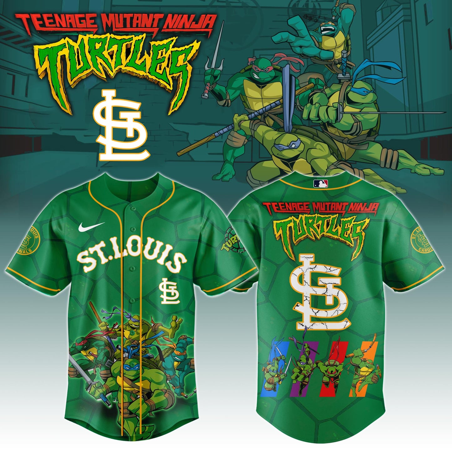 . St. Louis Cardinals x Ninja Turtles Night Game Limited Edition Jersey 2025