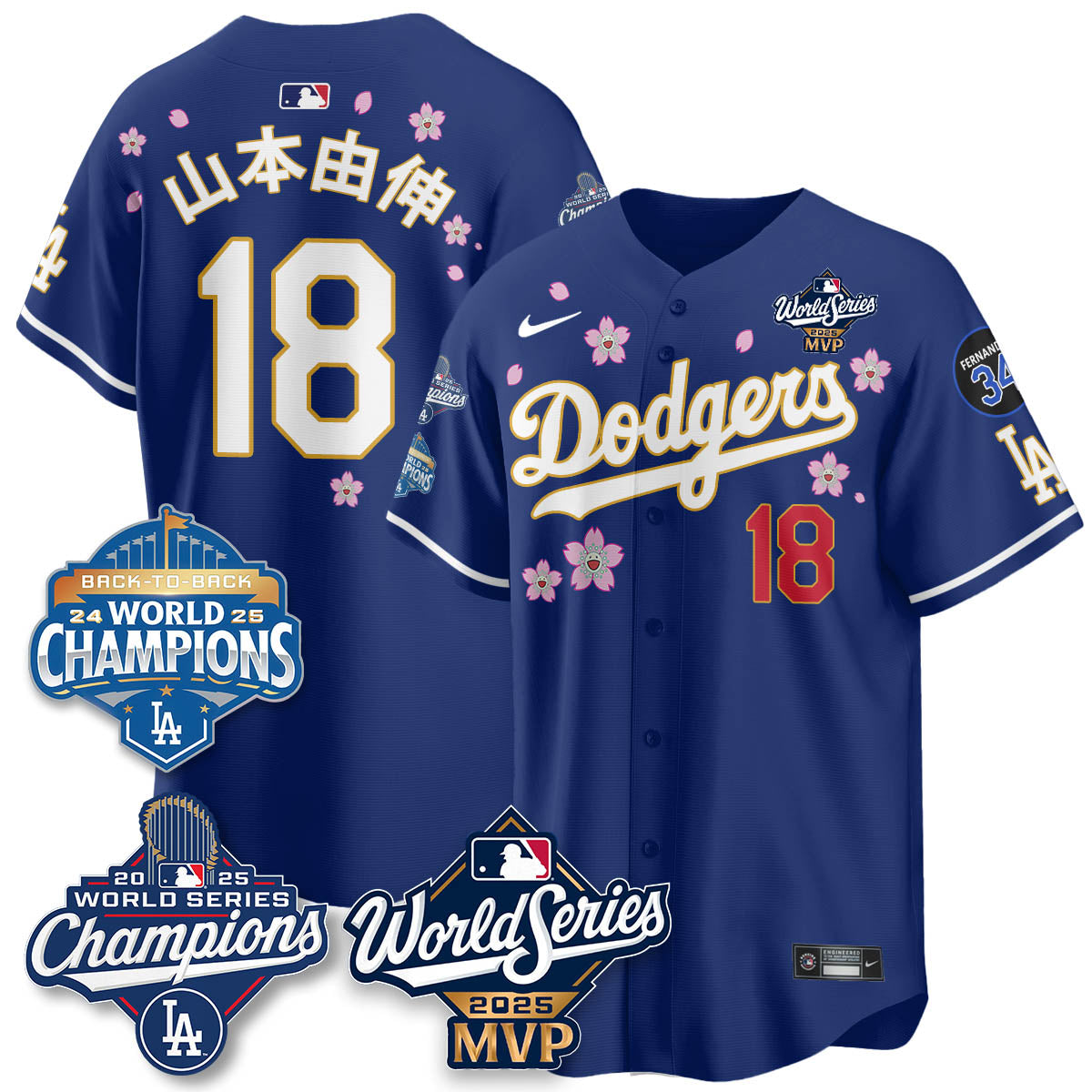 Yoshinobu Yamamoto LAD 2025 World Series MVP Jersey - Stitched N2-NQD