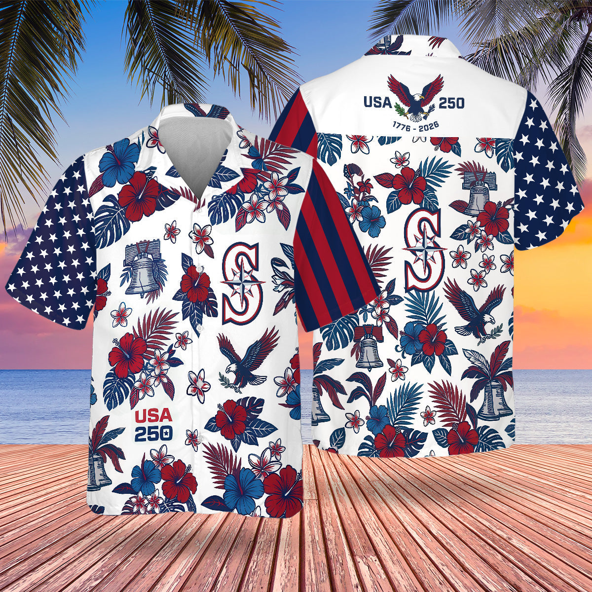 SEA Special Semiquincentennial Hawaiian Design Button Shirt V5-NQD