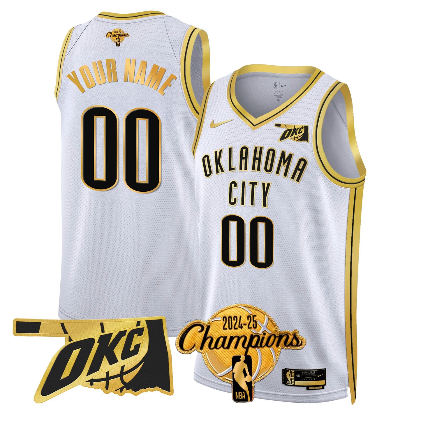 OKC 2024-25 Champions Custom Jersey - All Stitched