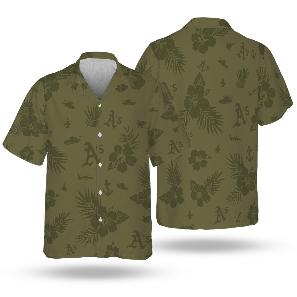 OAK Special Armed Forces Hawaiian Design Button Shirt V2-NQD