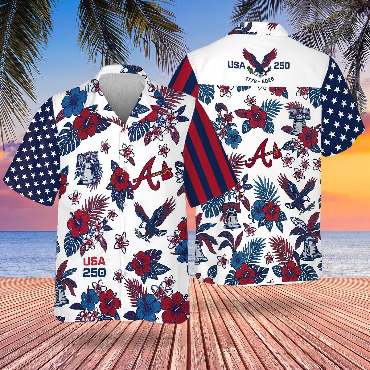 ATL Special Semiquincentennial Hawaiian Design Button Shirt V5-NQD