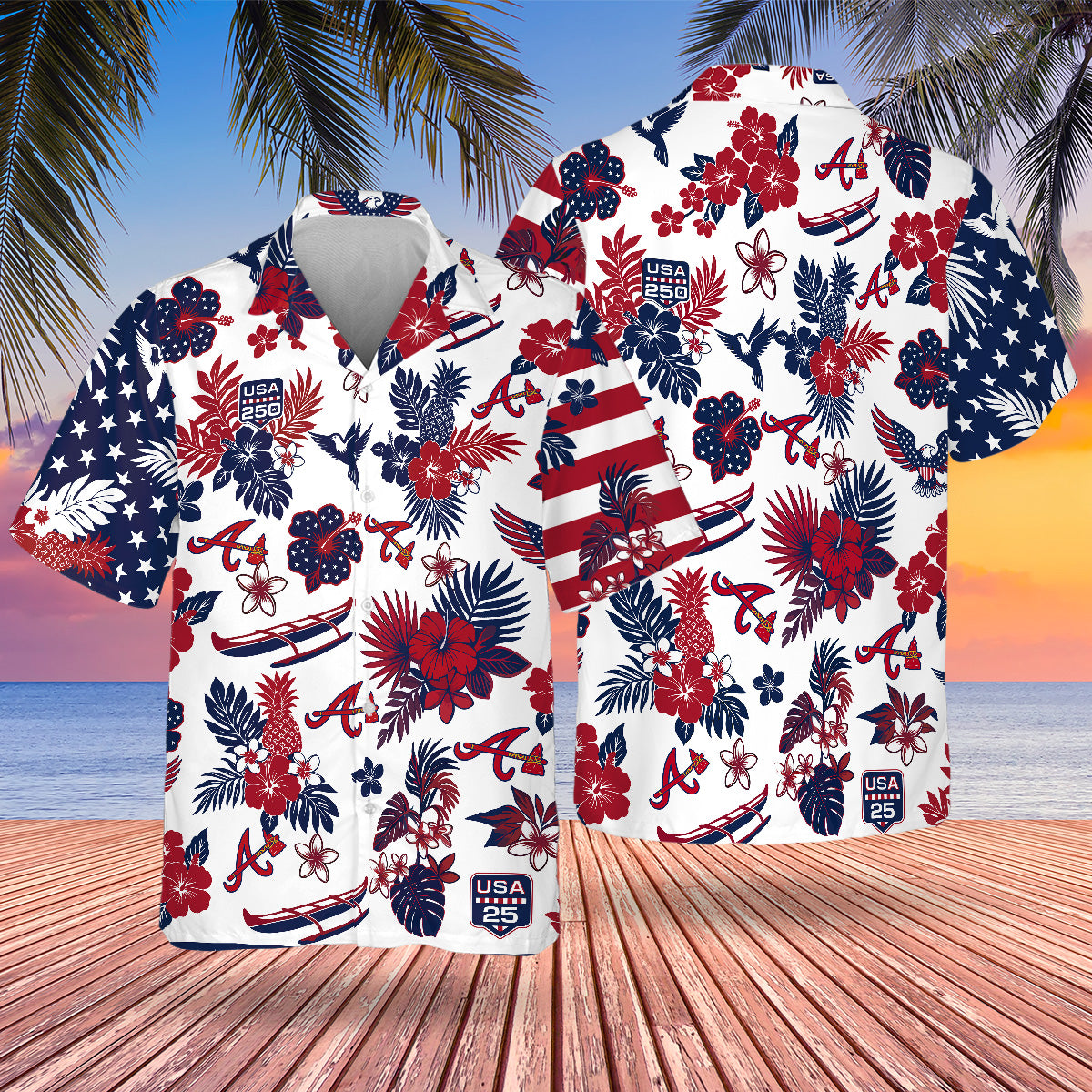 ATL Special Semiquincentennial Hawaiian Design Button Shirt V2-NQD