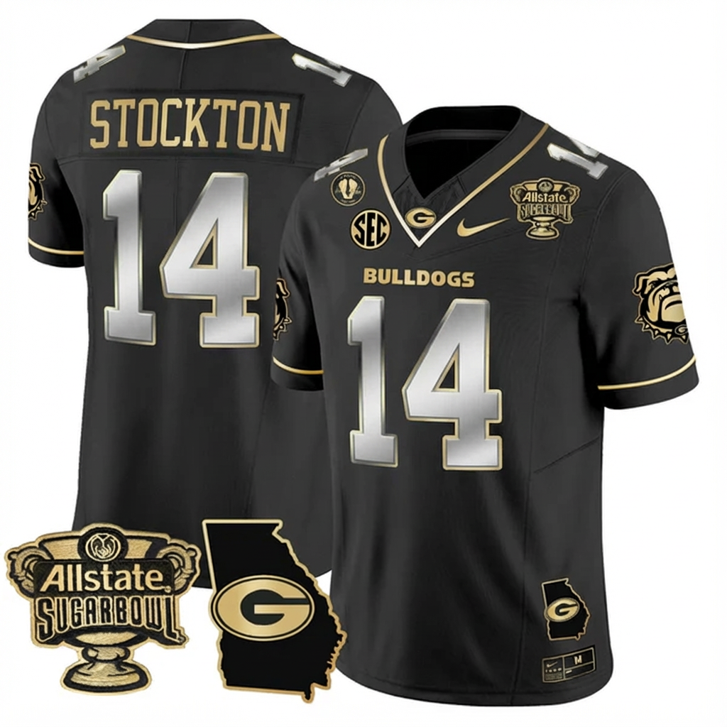 UGA 2025 Sugar Bowl & Georgia Map Patch Vapor Limited Jersey N2 - Stitched-NQD