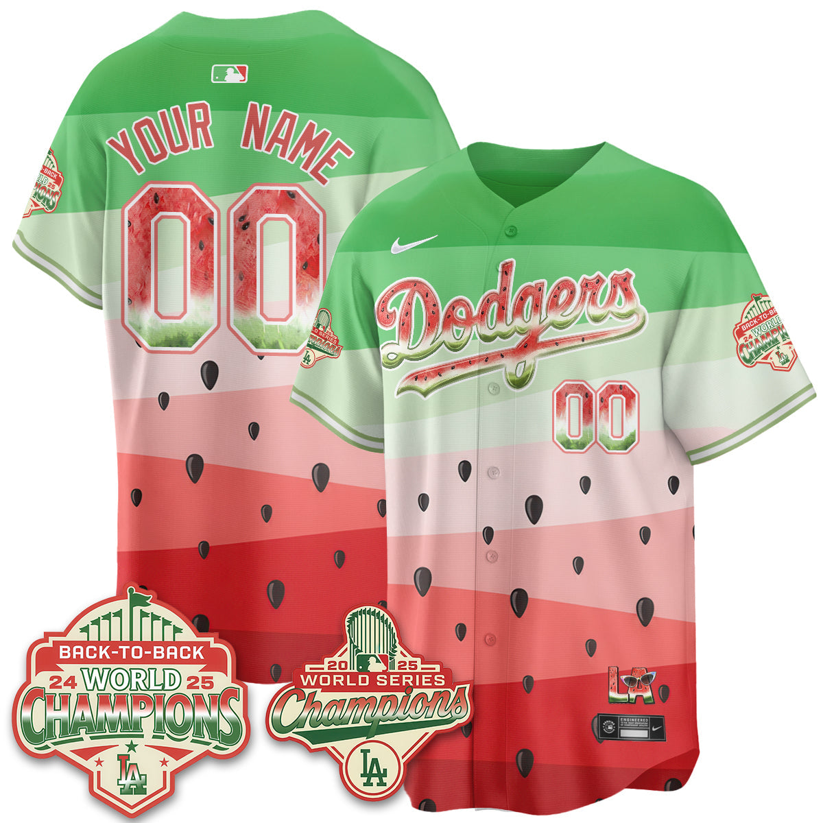 LAD National Watermelon Day Vapor Custom Jersey - Stitched-NQD