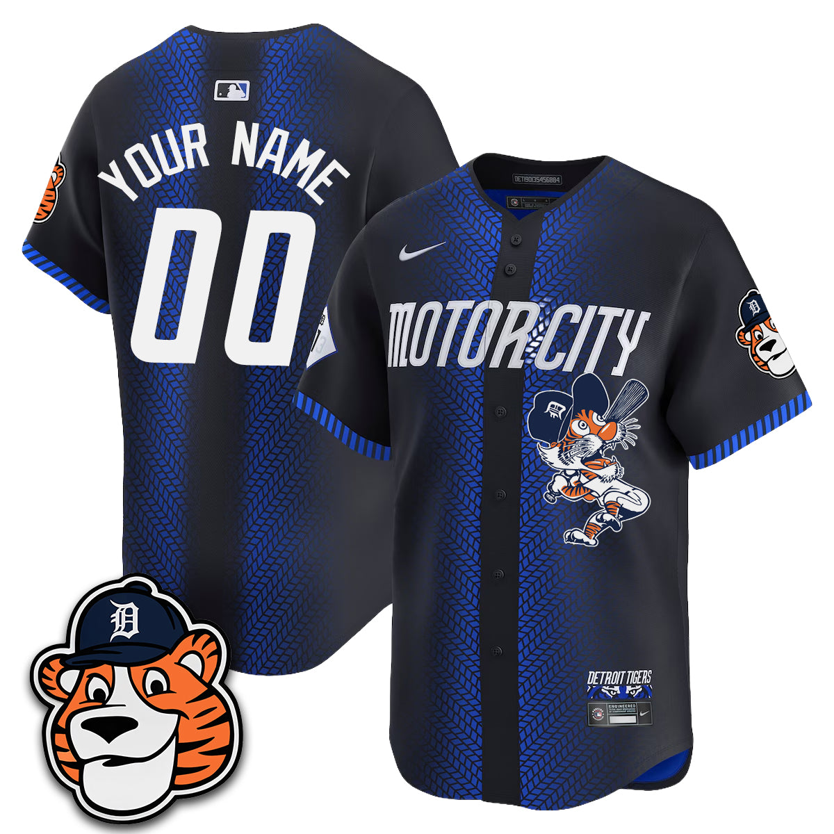 Detroit Tigers Paws Edition Vapor Limited Custom Jersey - Stitched