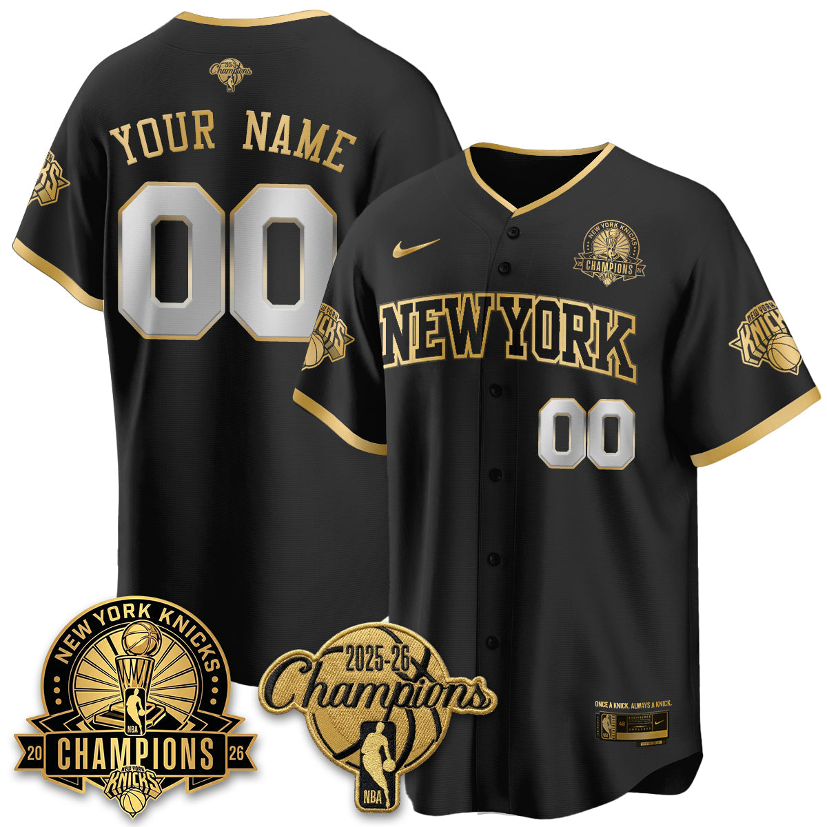 NYK 2026 NBA Champions Special Edition Vapor Custom Jersey V2- Stitched-NQD