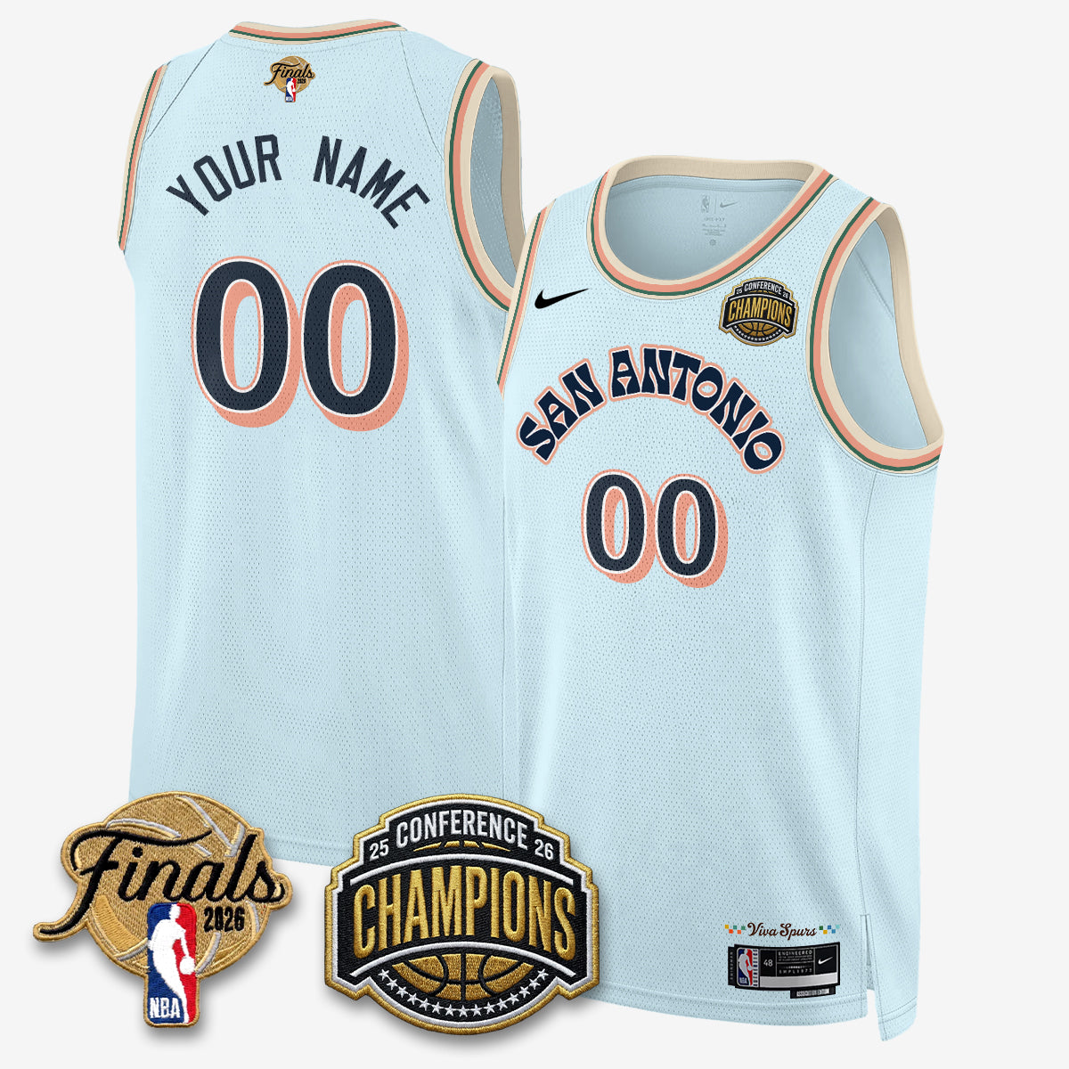 SAS 2026 NBA Western Conference Champions Vapor City Edition Custom Jersey - Stitched-NQD