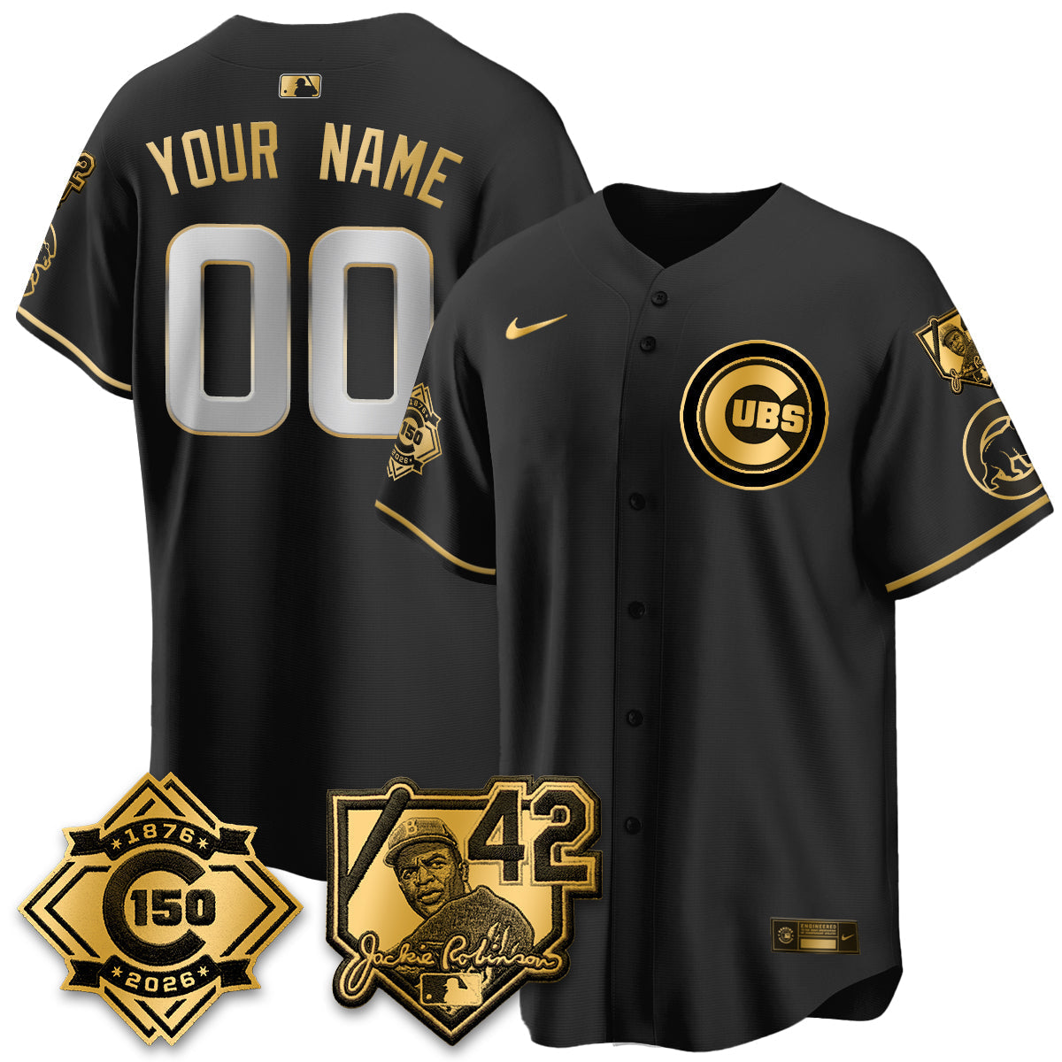 CHC 150th Anniversary & Jackie Robinson Day Patch Vapor Premier Limited Custom Jersey - Stitched-NQD