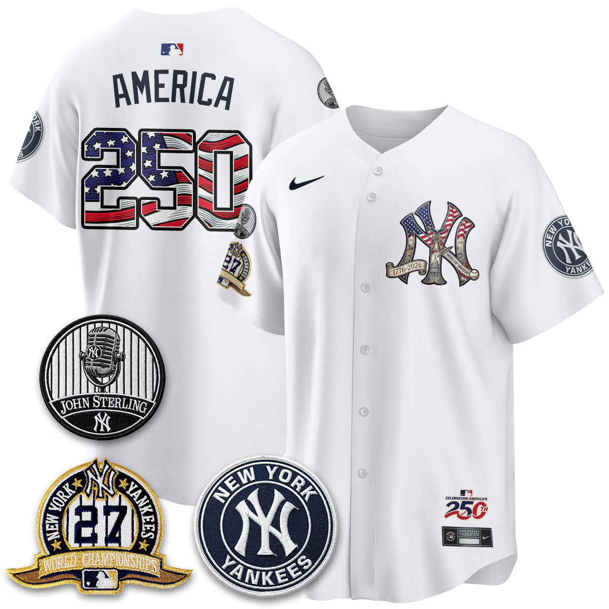 NYY Independence Day USA Vapor Limited Jersey - Stitched-NQD