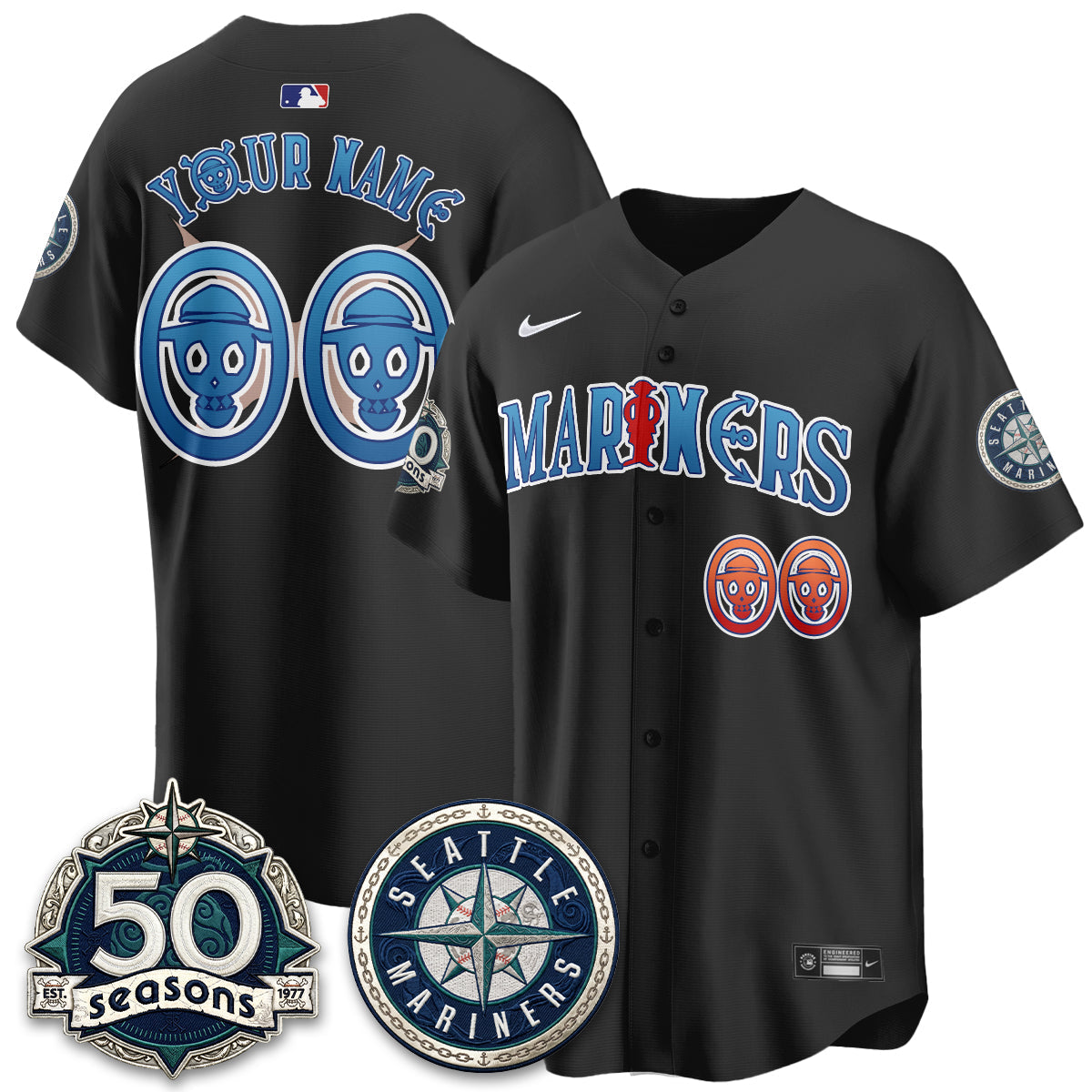 SEA x Japanese Cartoon Vapor Limited Custom Jersey - Stitched-NQD