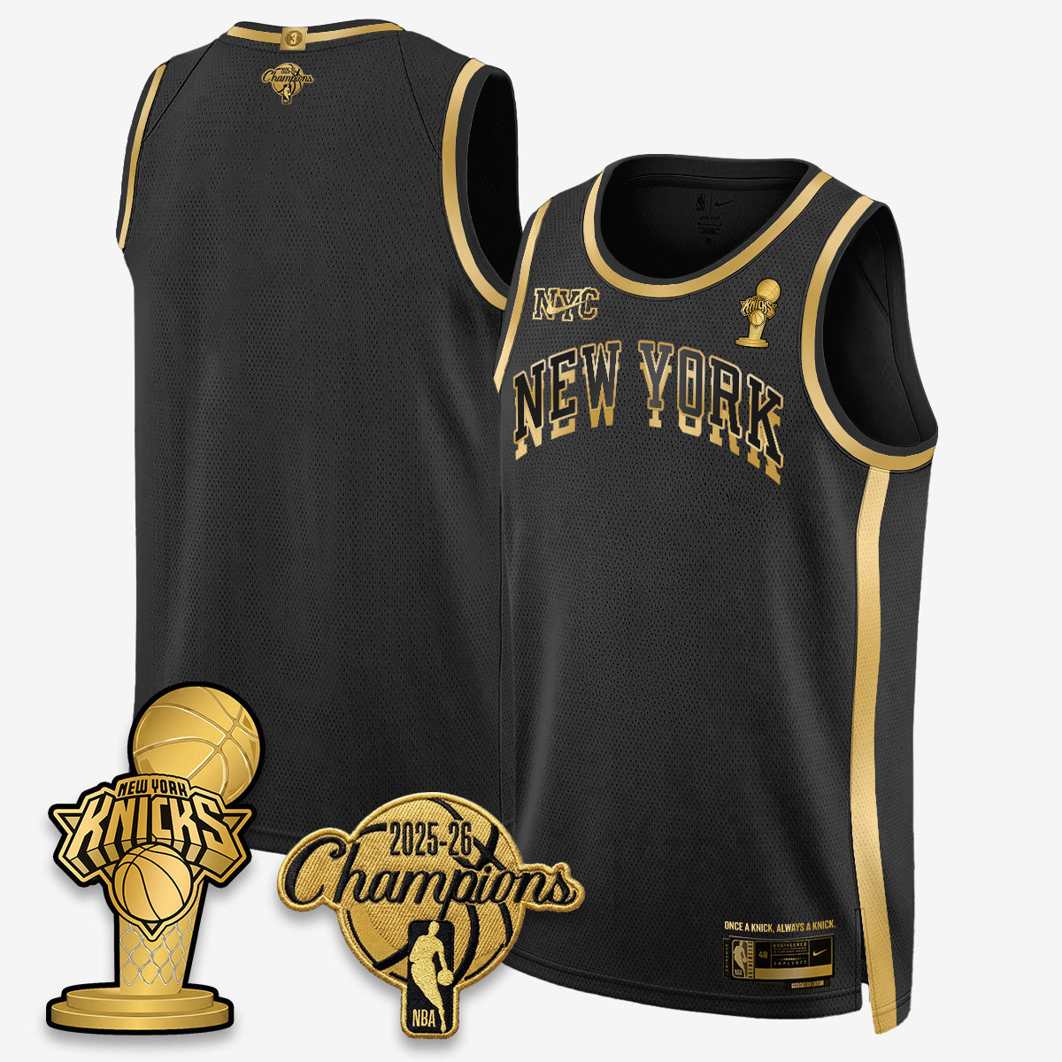 NYK 2026 NBA Champions Gold Edition Vapor Jersey - Stitched-NQD