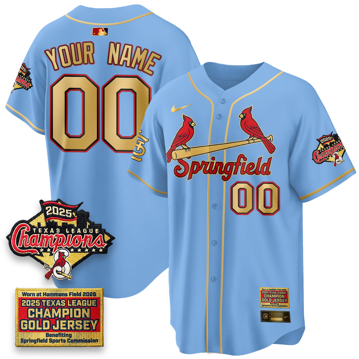 STL Springfield's Championship Gold Limited Custom Jerseys - Stitched-NQD