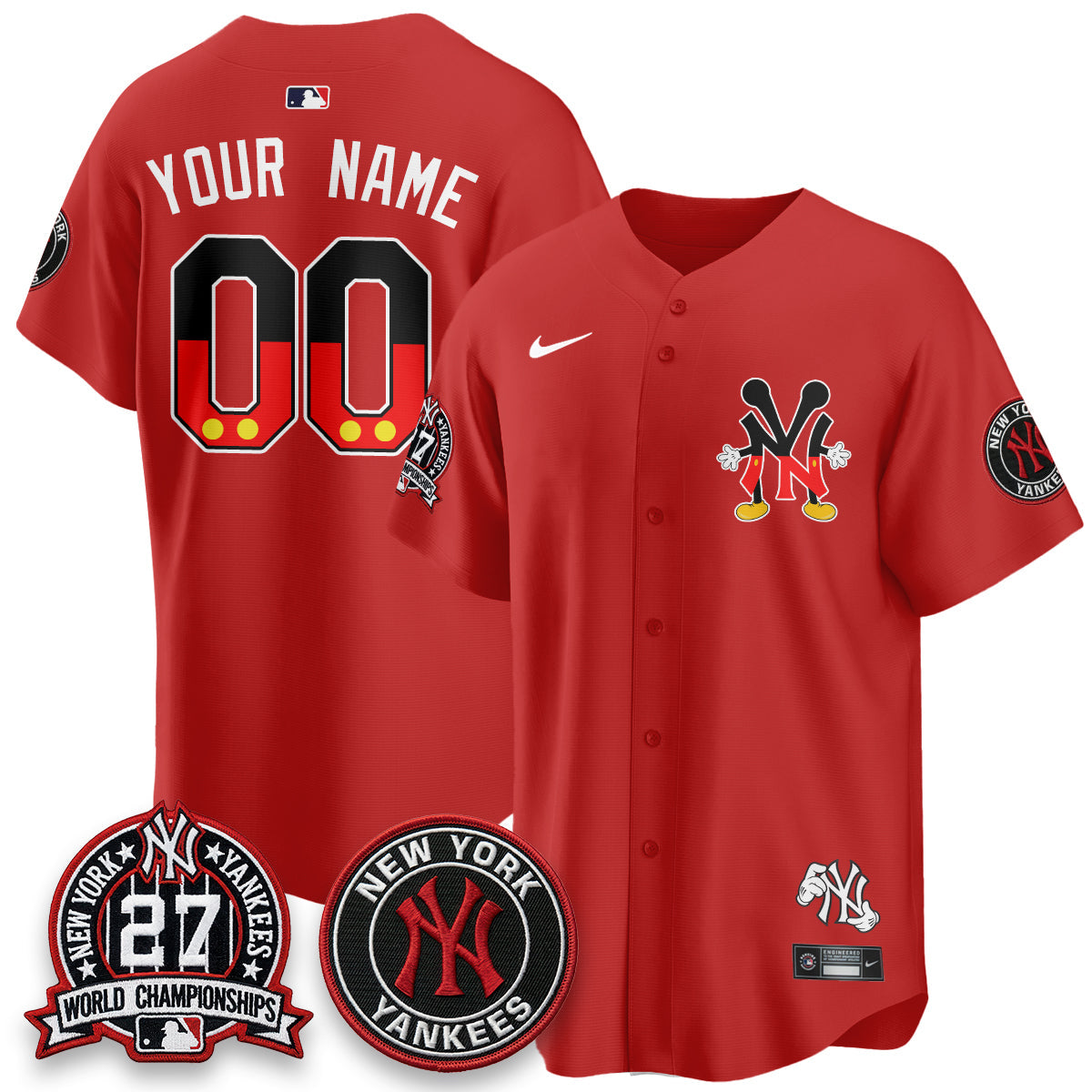 NYY x Mouse Vapor Limited Custom Jersey - Stitched-NQD